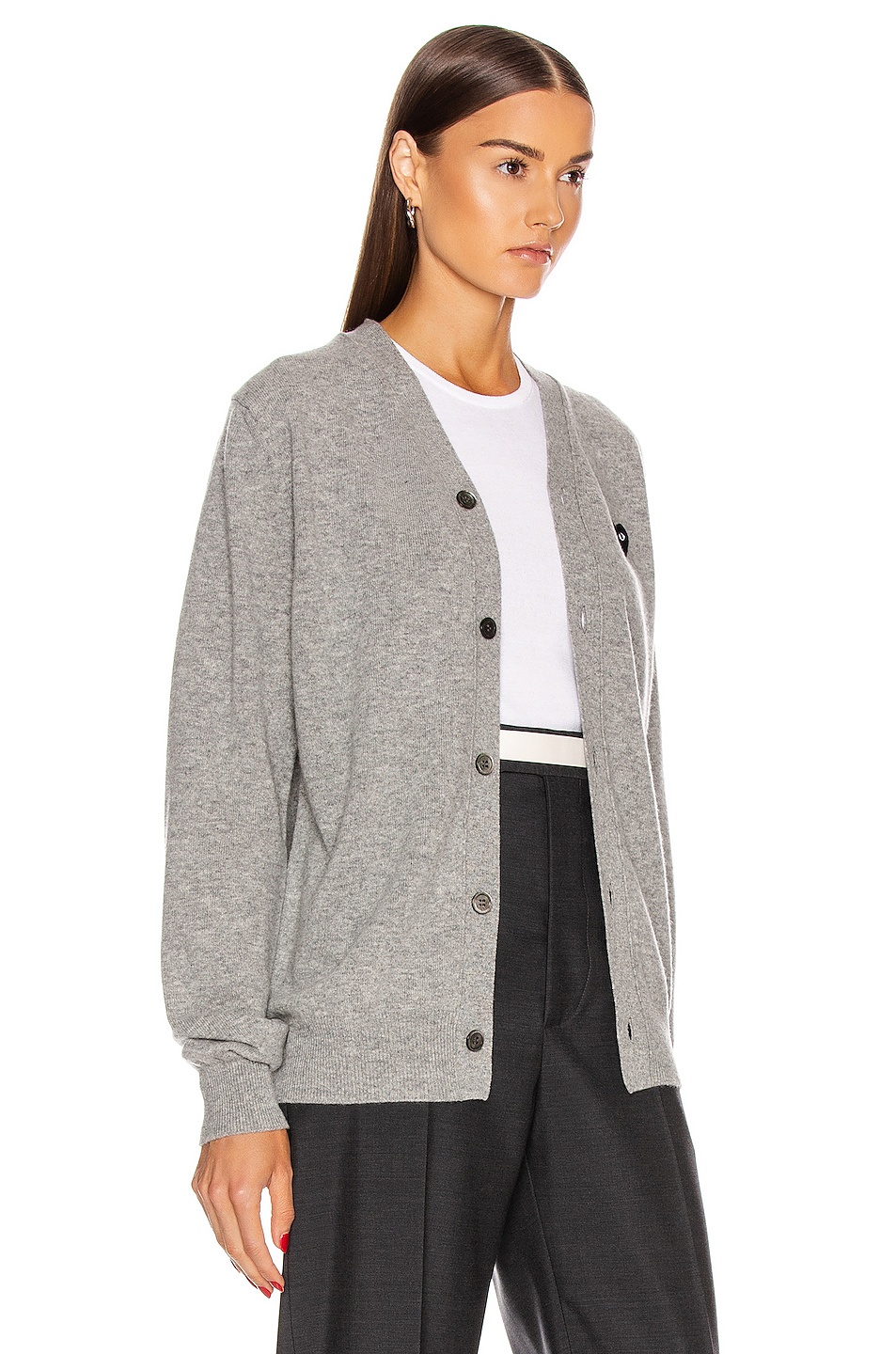 Wool Black Heart Emblem Cardigan - 3
