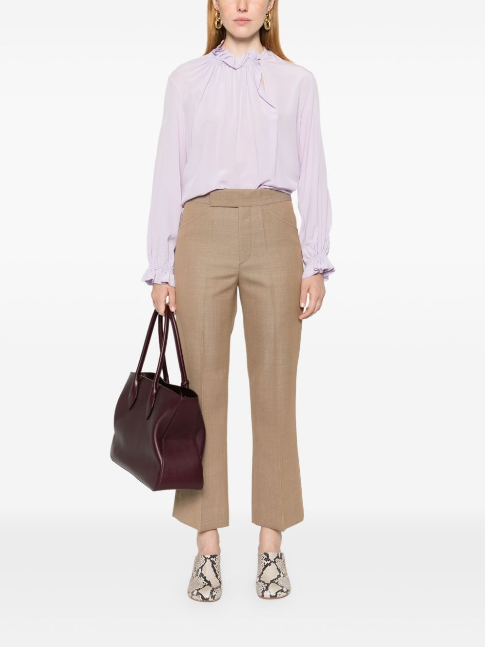 wide cropped flared trousers - 2