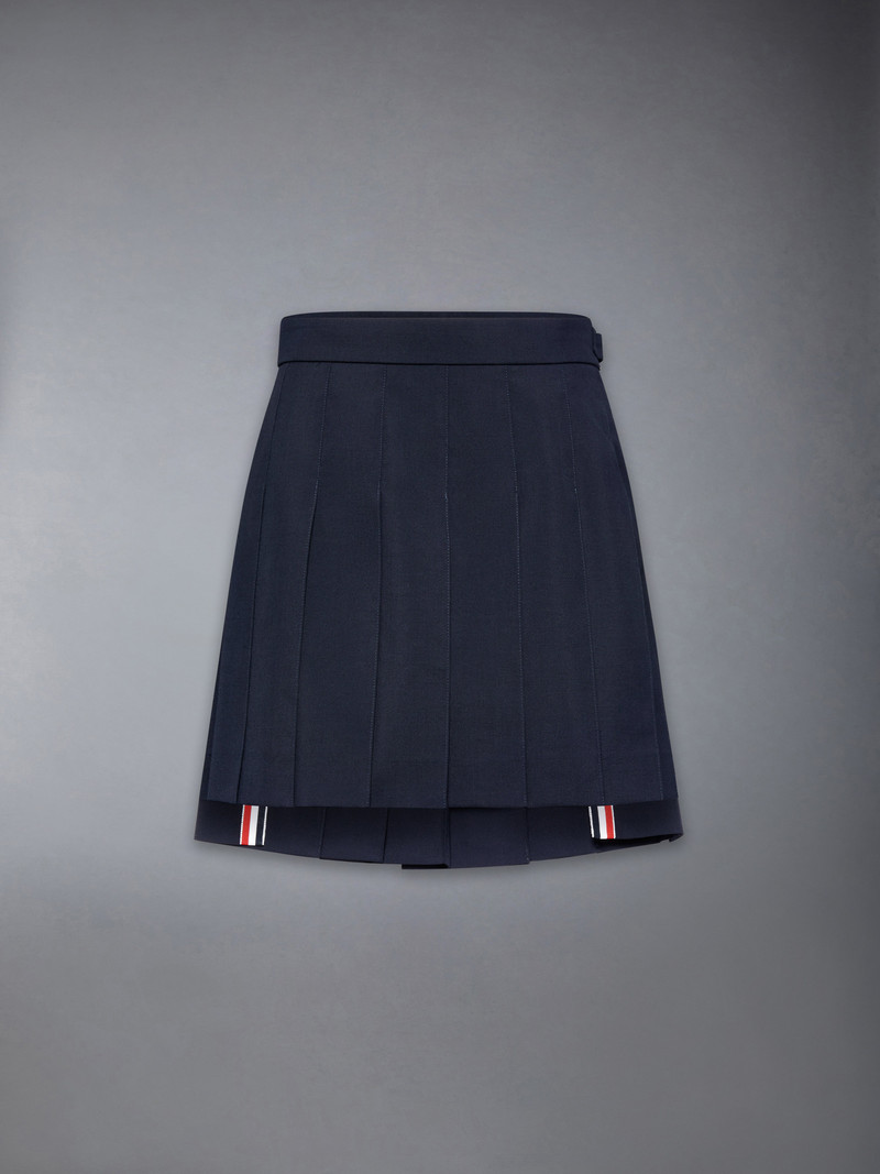 Plain Weave School Uniform Pleated Mini Skirt - 1