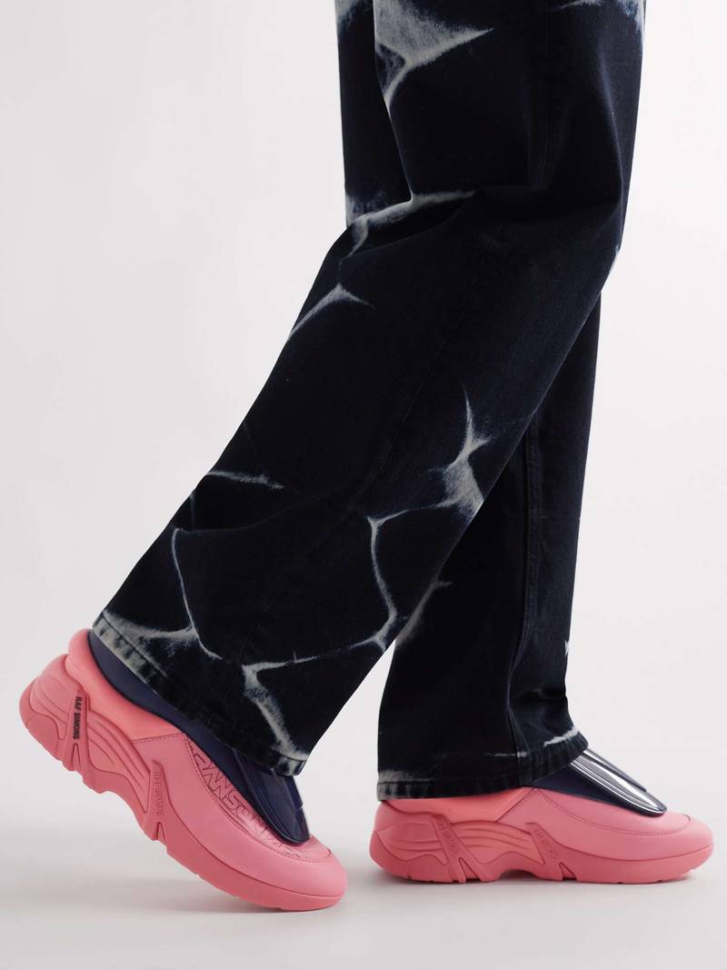 Raf Simons Antei Shell and PVC-Trimmed Leather Sneakers outlook
