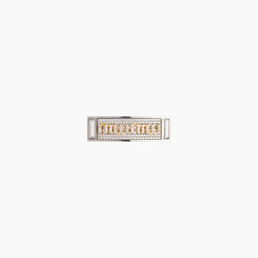 Miu Pavé crystal-studded hair clip - 1
