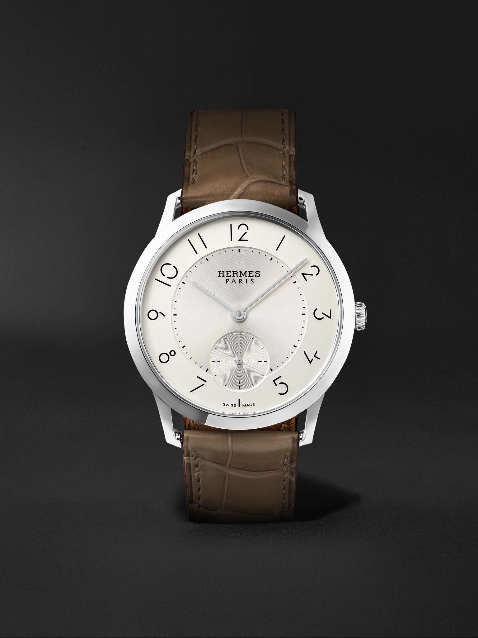 Slim d'Hermès Acier Automatic 39.5mm Stainless Steel and Alligator Watch, Ref. No. W045266WW00 - 1
