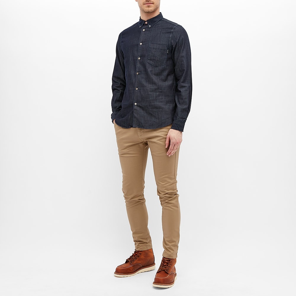 Paul Smith Multi Coloured Stitch Button Down Denim Shirt - 6