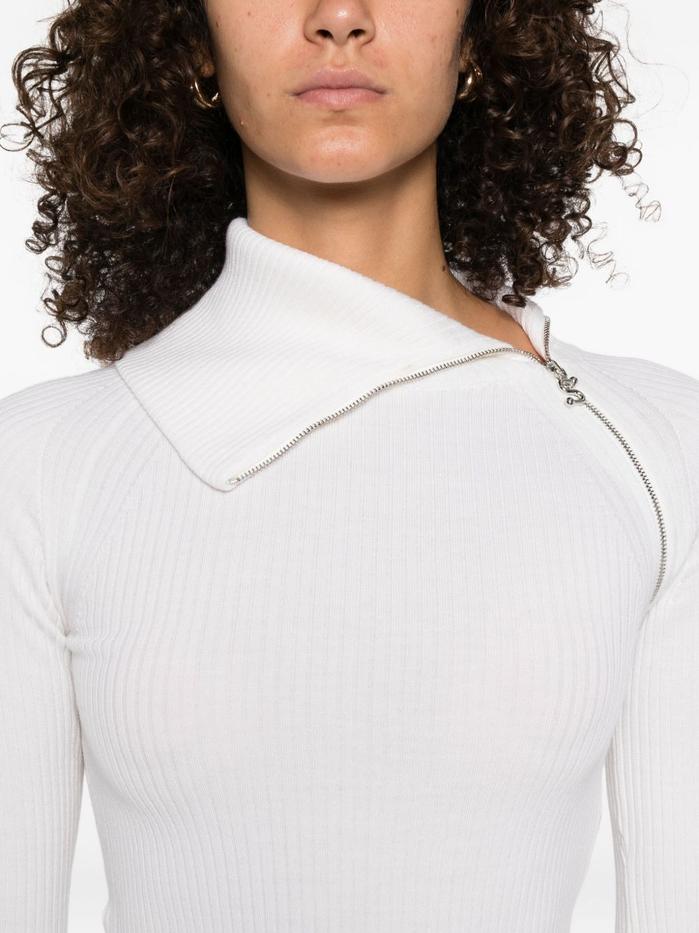 ribbed zip-front sweater - 5