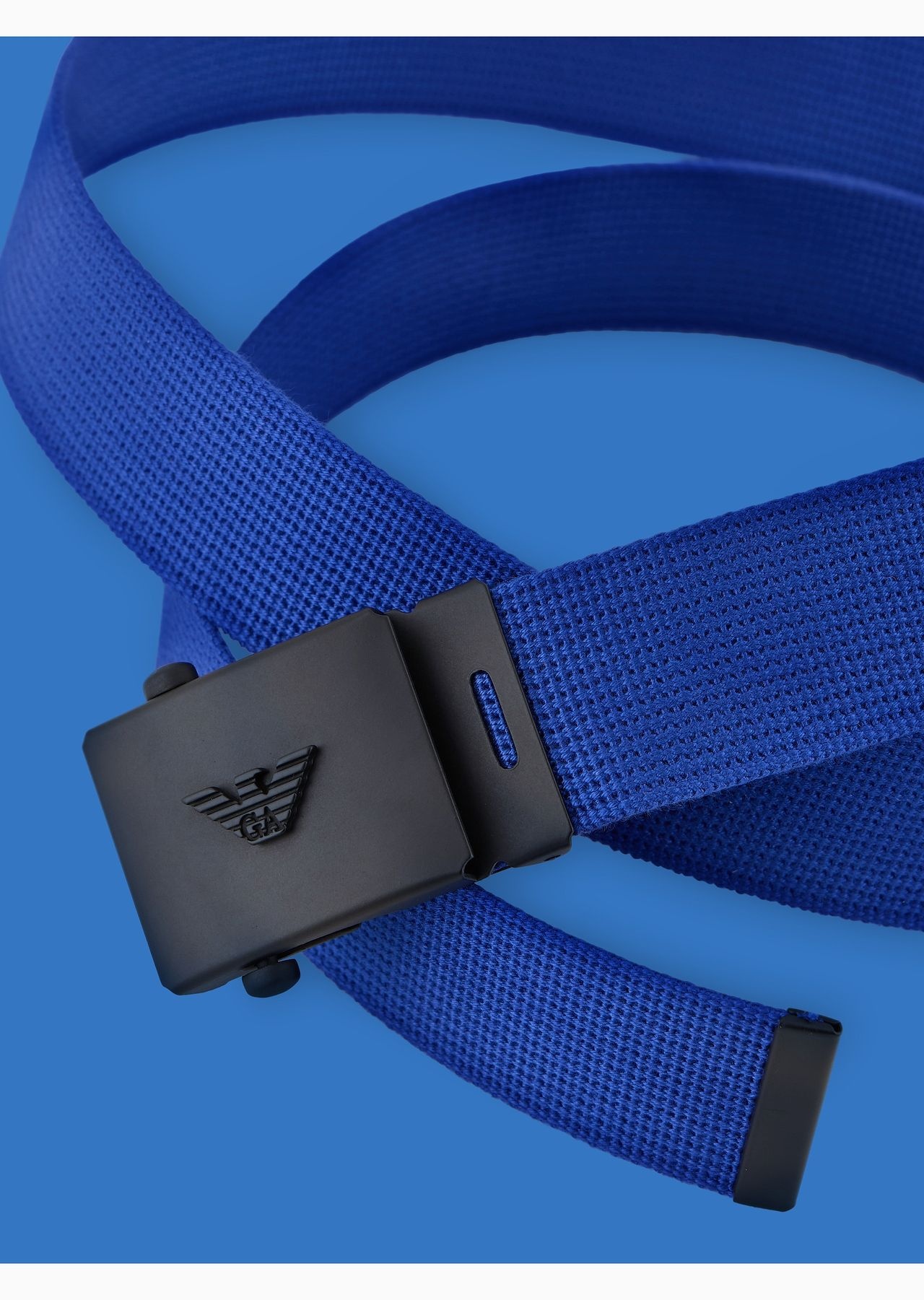 Emporio Armani Sustainability Values Capsule Collection webbing belt with buckle - 2