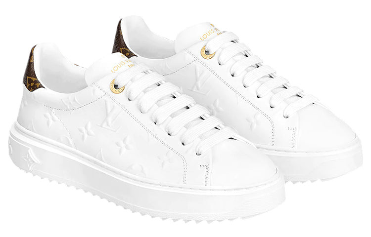 (WMNS) LOUIS VUITTON Time Out Sneakers 'White with White Monogram' 1A9HBT - 3