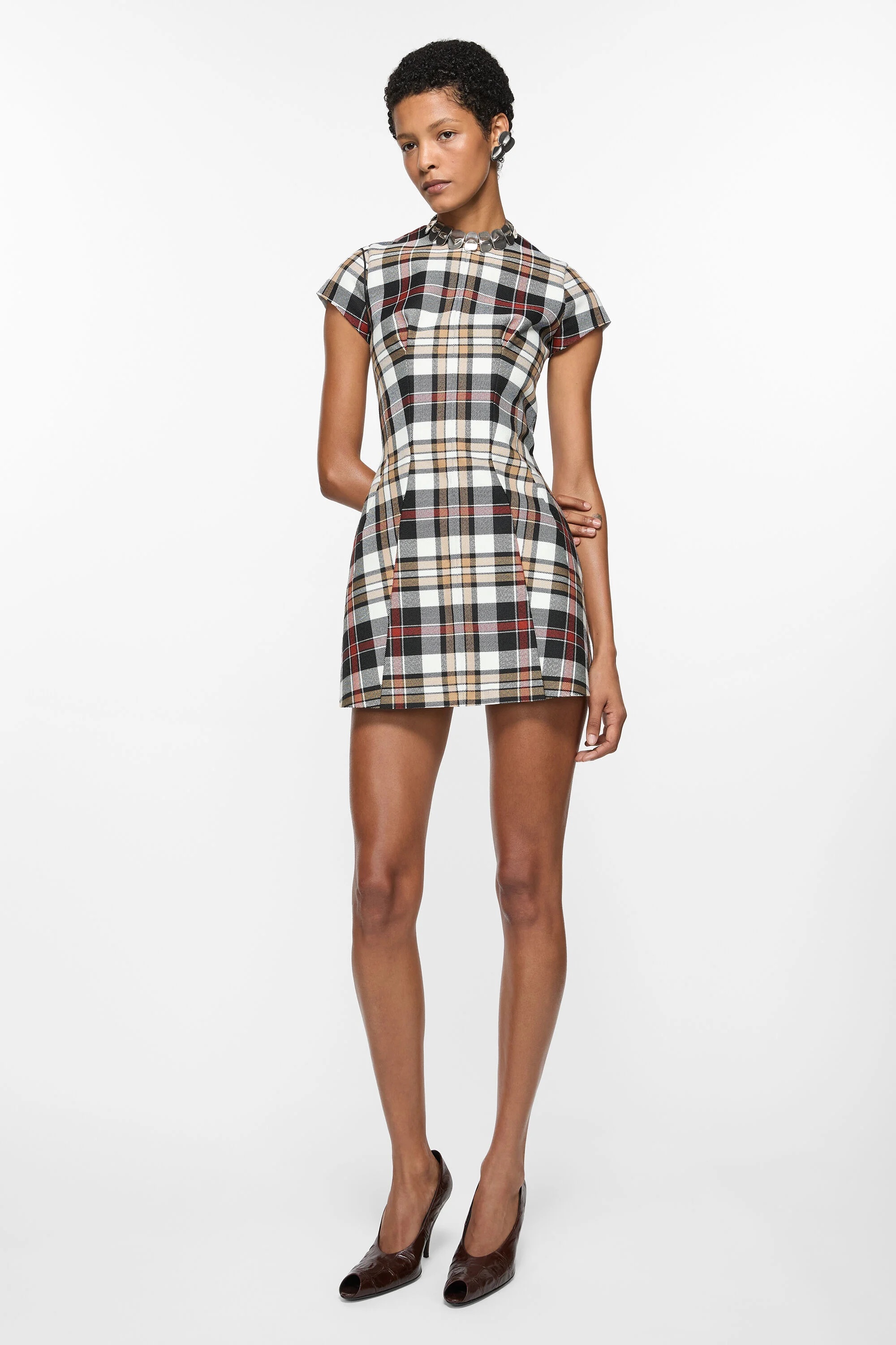 Check dress - Multi brown - 4