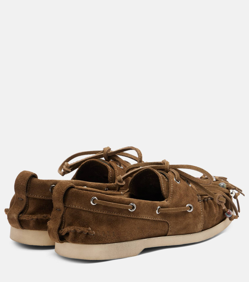 Golden Goose Embellished suede boat shoes outlook