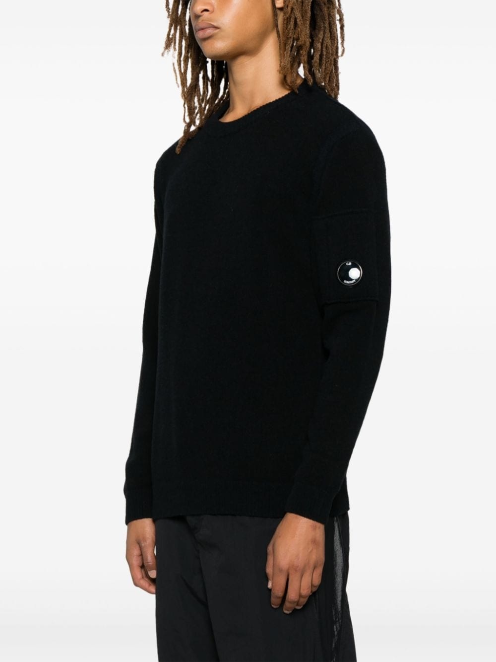 Lens-detail crew-neck sweater - 3