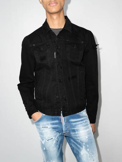 DSQUARED2 tiger logo denim jacket outlook