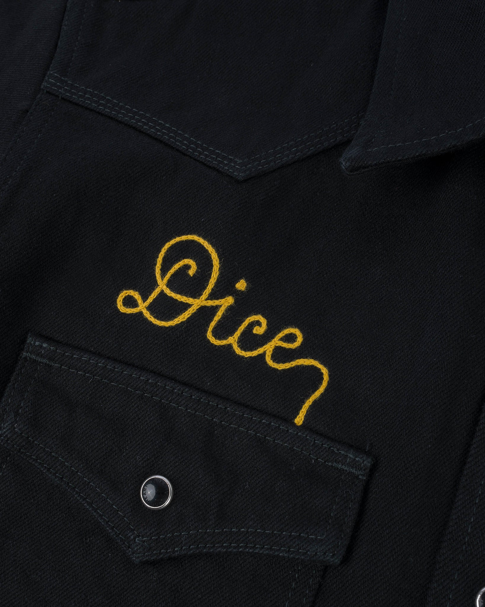 IHSH-IHxDM-01 Iron Heart x DicE 12oz Selvedge Denim Embroidered Western Shirt "The Johnny Cash III"  - 10