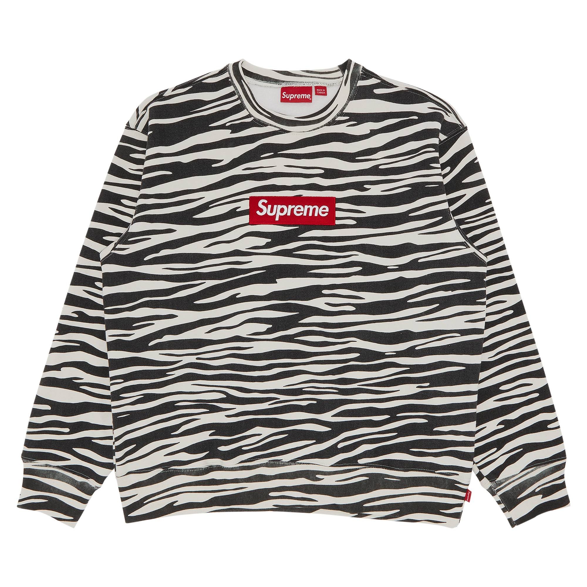 Supreme Box Logo Crewneck 'Zebra' - 1