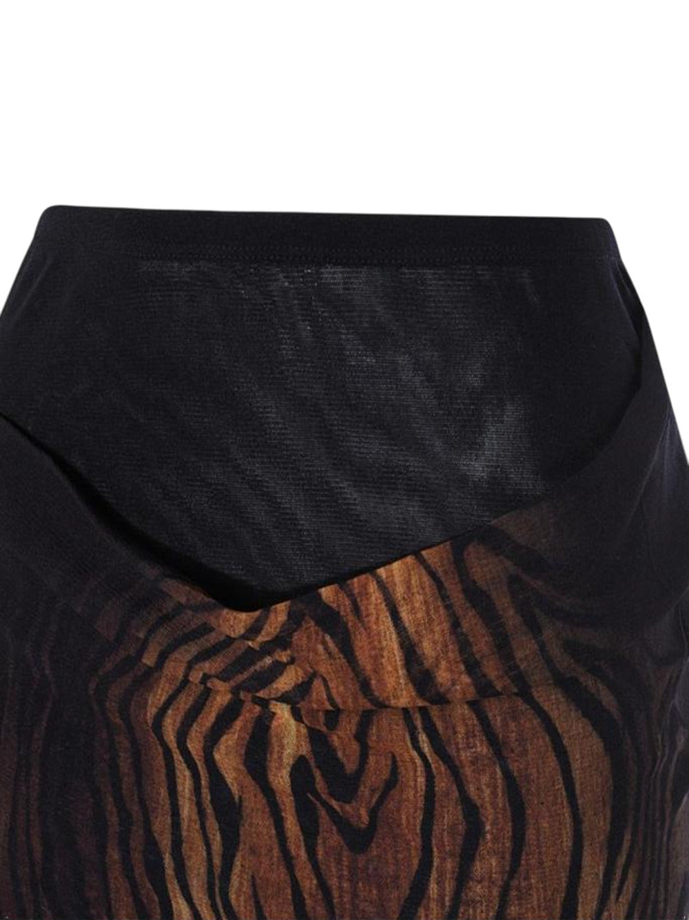 Jean Paul Gaultier Women Jean Paul Gaultier Wood-Pattern Draped Long Skirt - 3