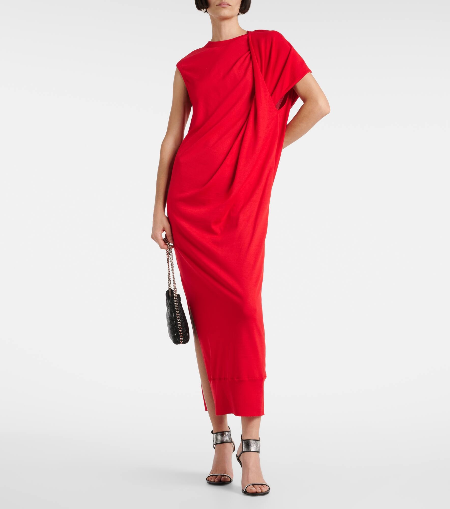 Draped wool maxi dress - 2