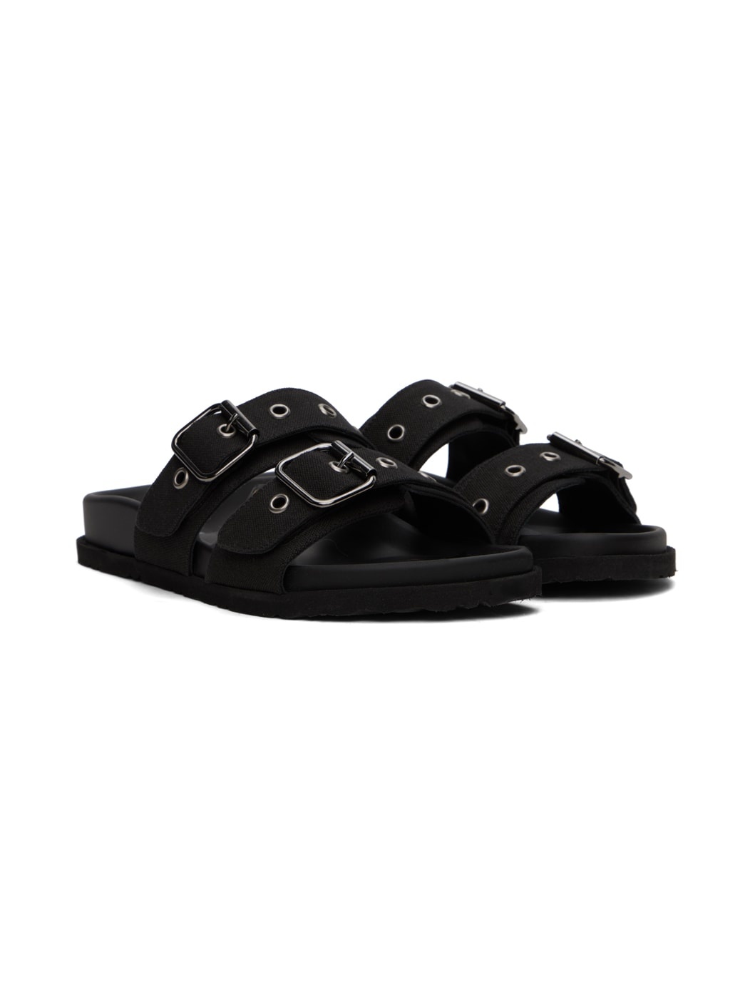 Black Canvas Sandals - 4
