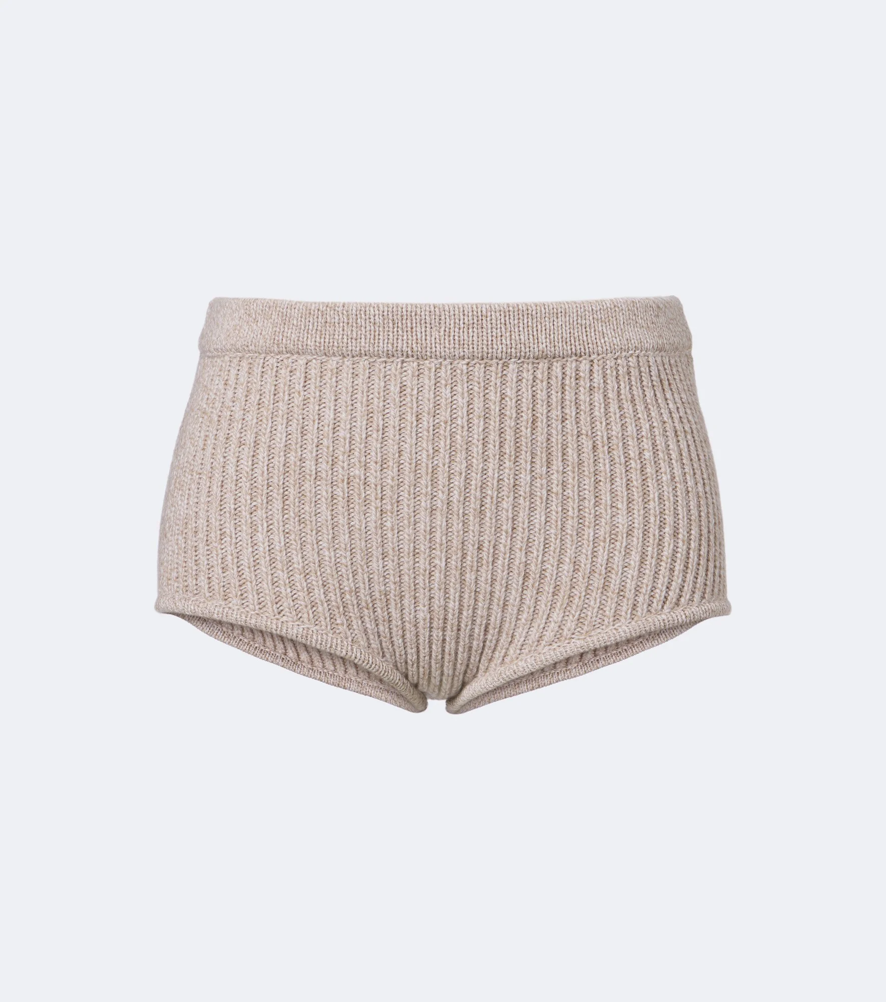 Ribbed-knit wool shorts - 1