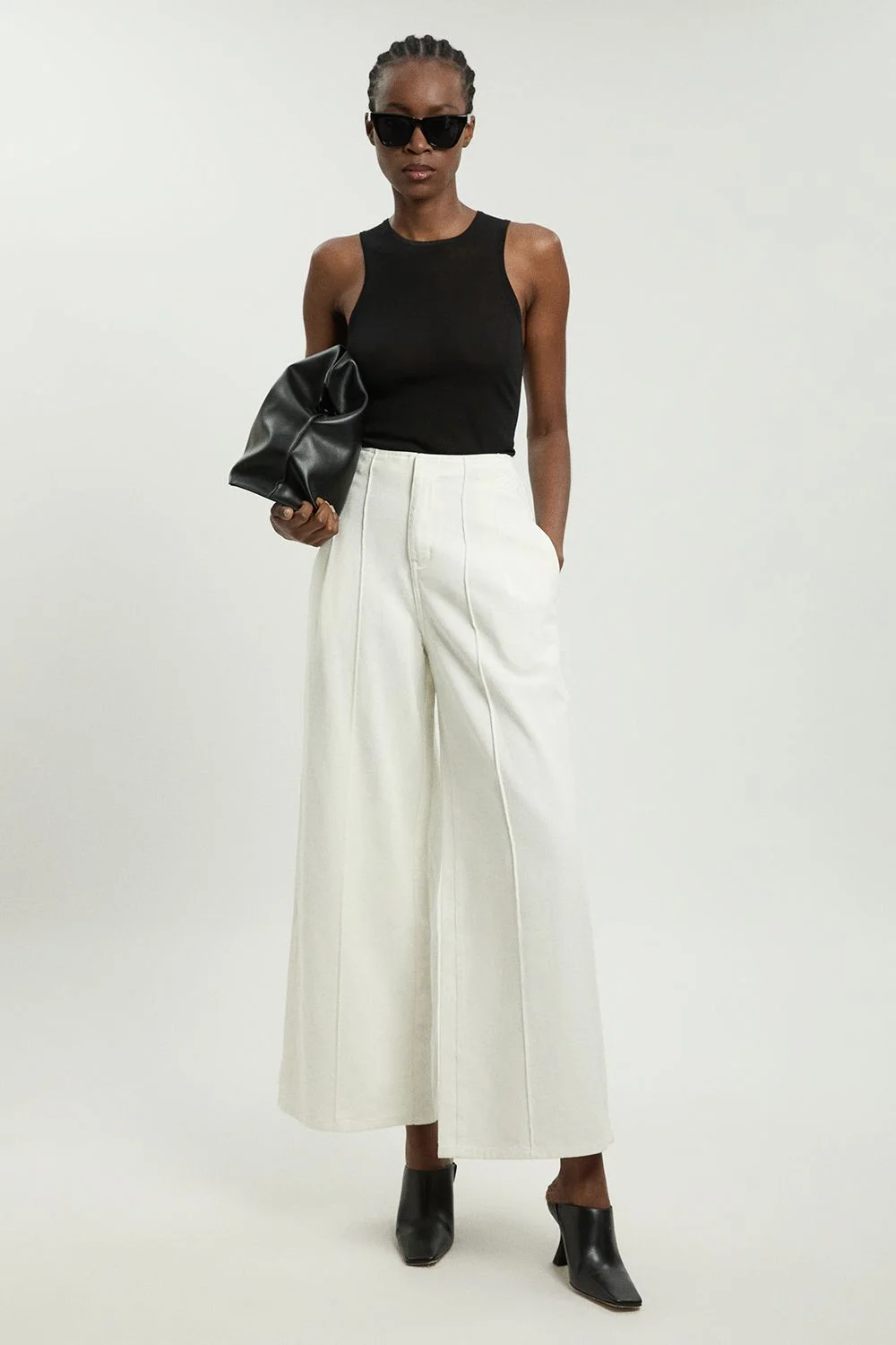 Denim Seam Detail Wide Leg Jean - 1