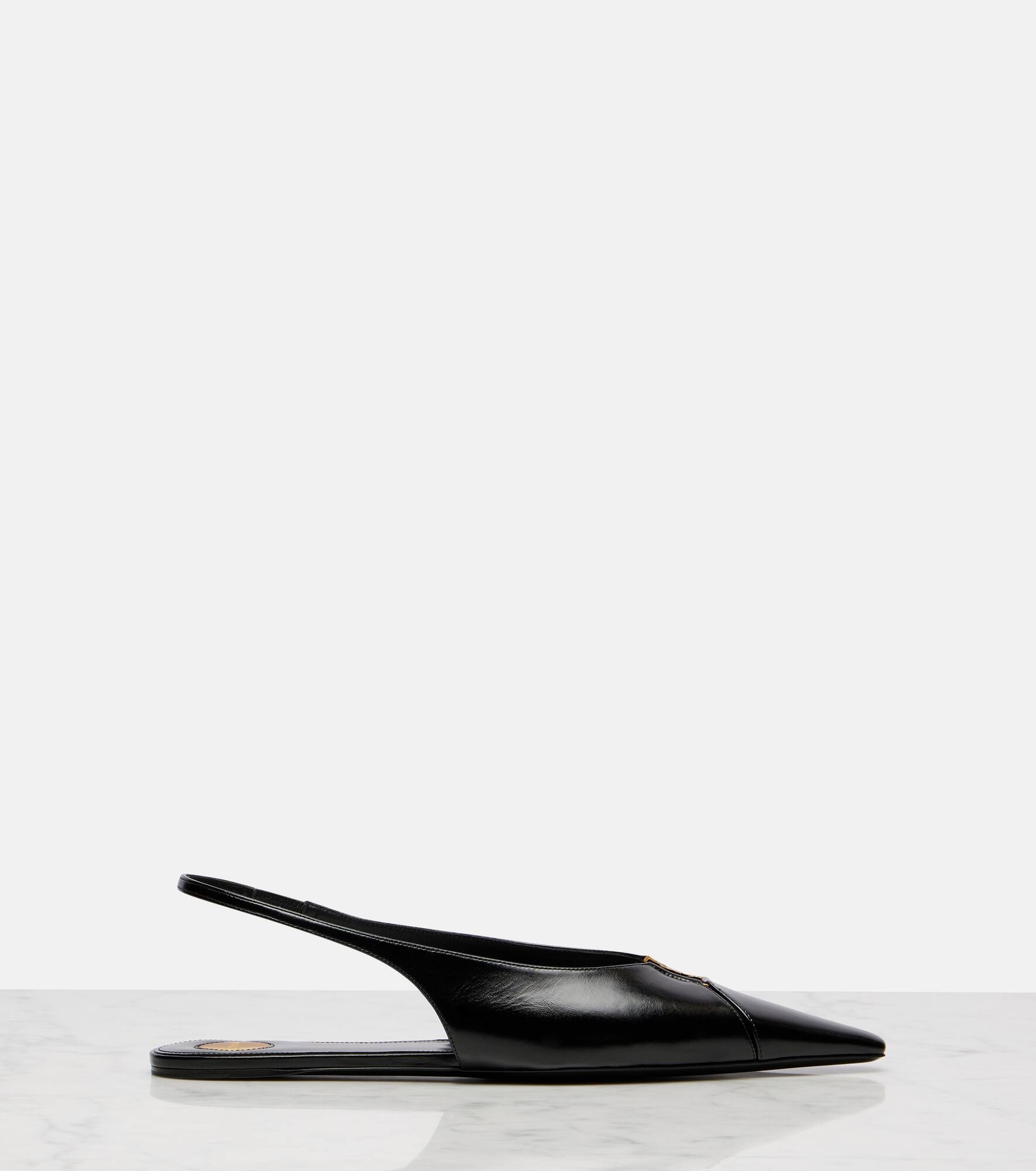 Babylone leather slingback flats - 4