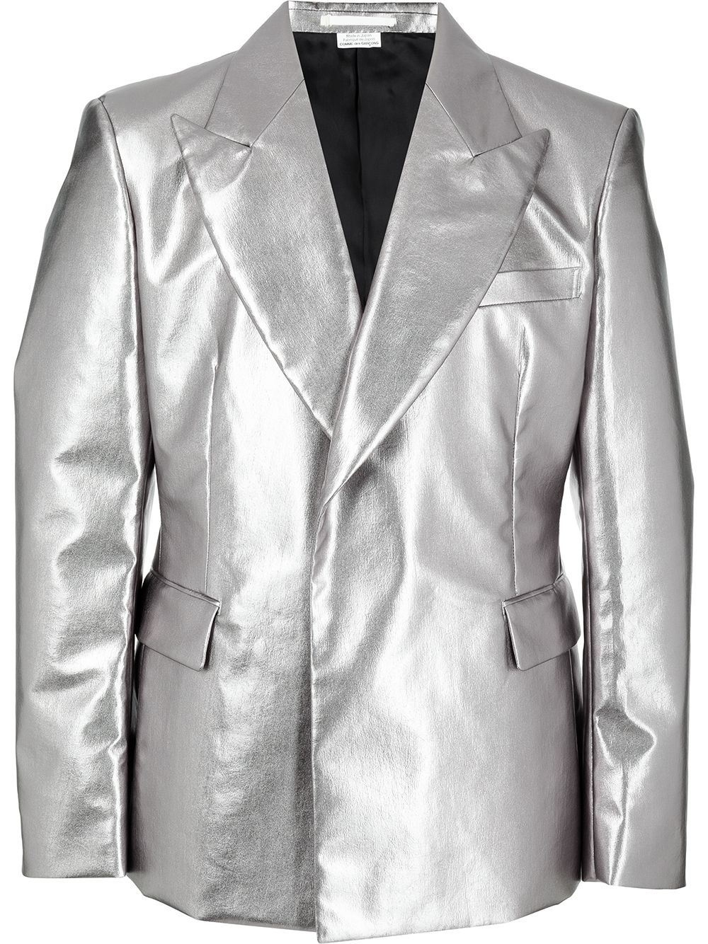 metallic single-breasted blazer - 1