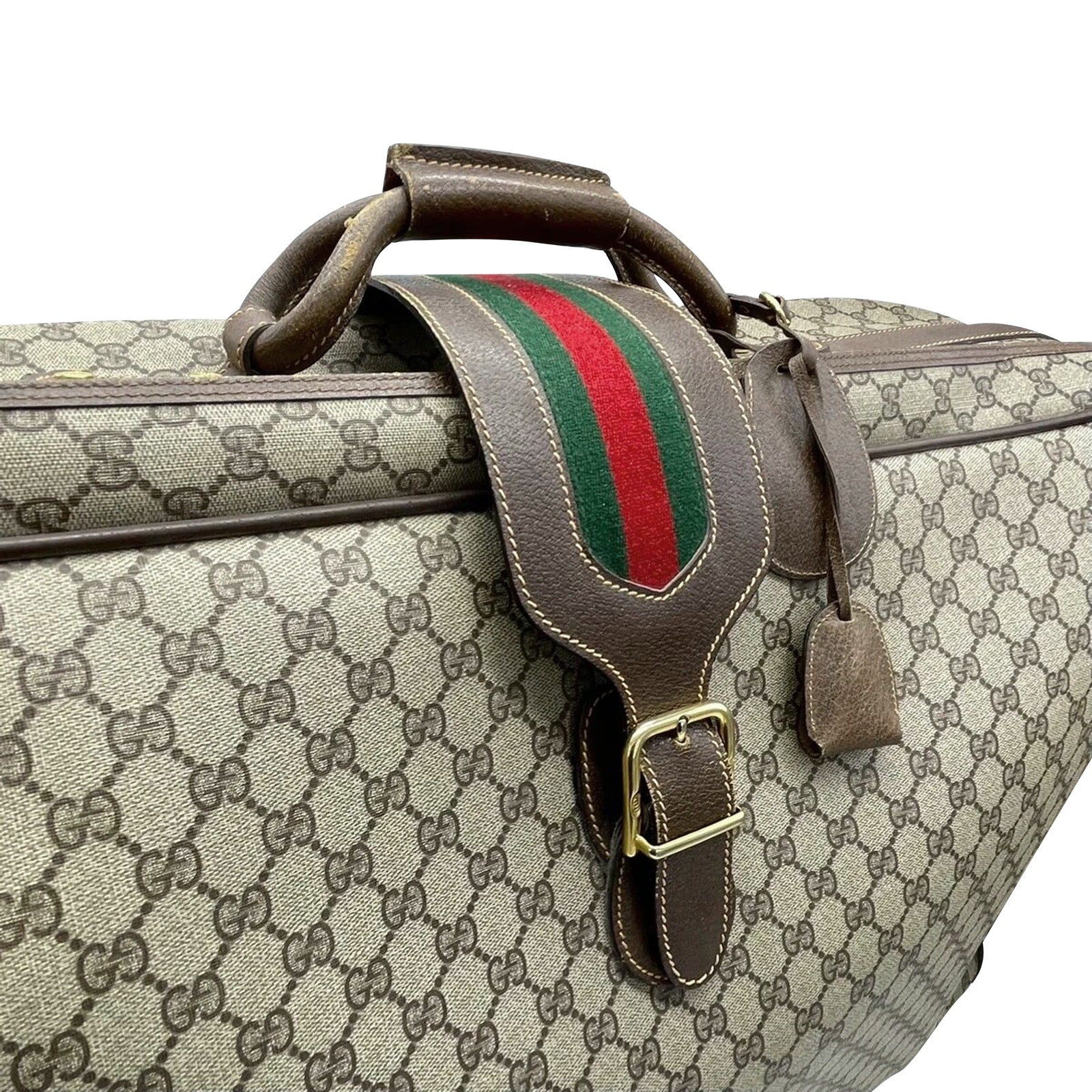 Gucci GG Supreme Suitcase with Web Detail - 5
