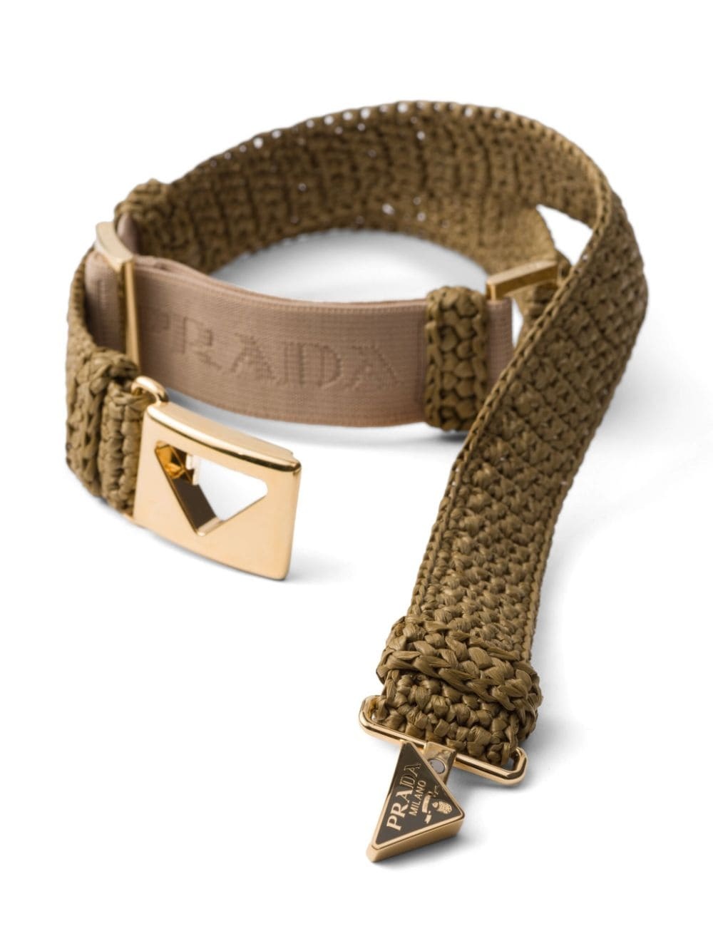 triangle-logo crochet belt - 2