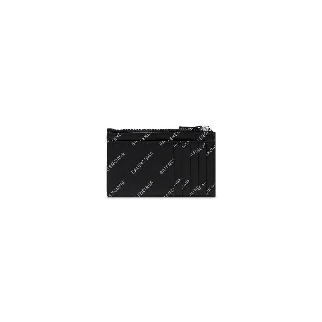 Men's Cash Large Long Coin And Card Holder With Reflective Allover Logo in Black - 2