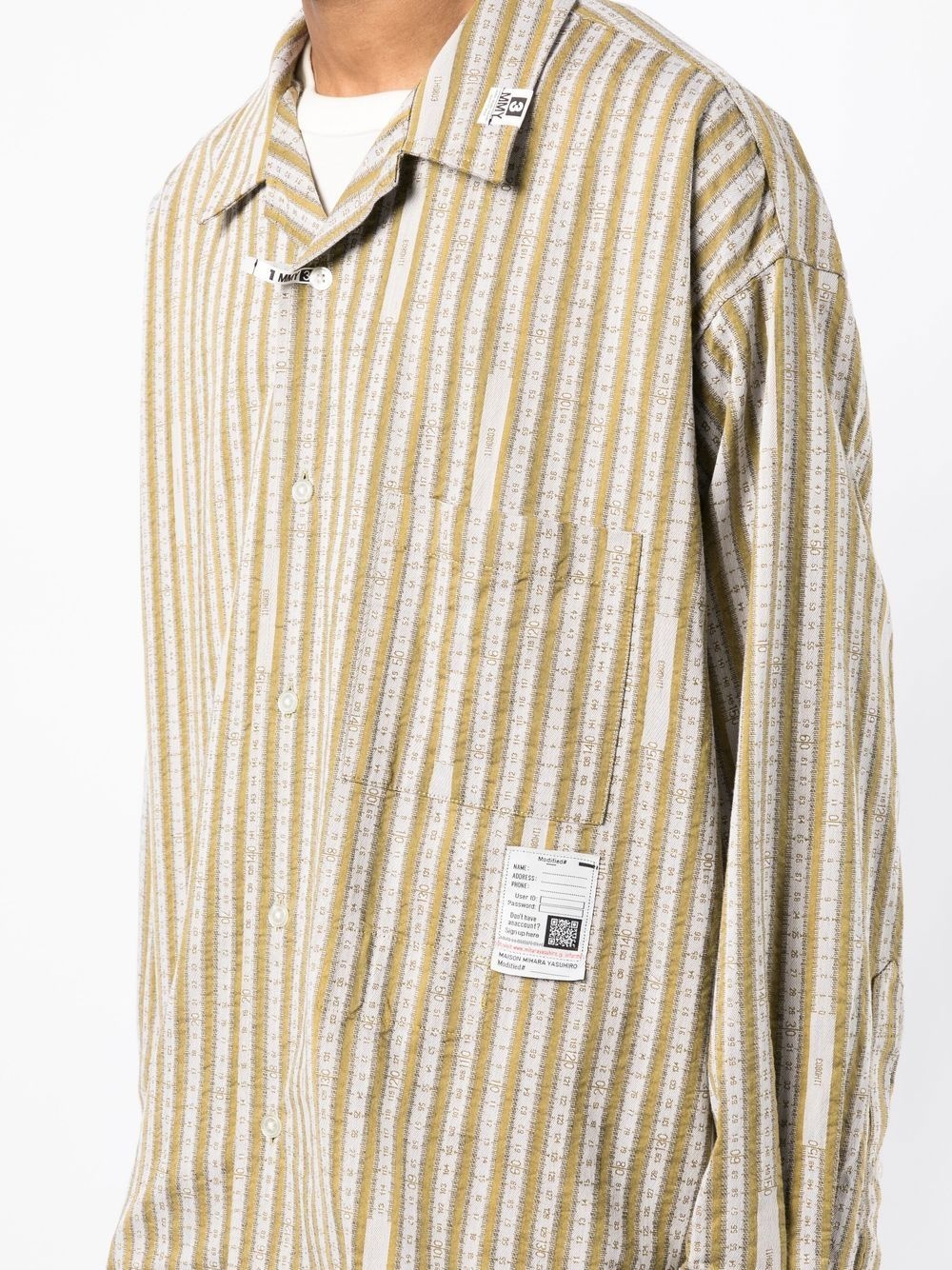 striped logo-patch detail shirt - 5