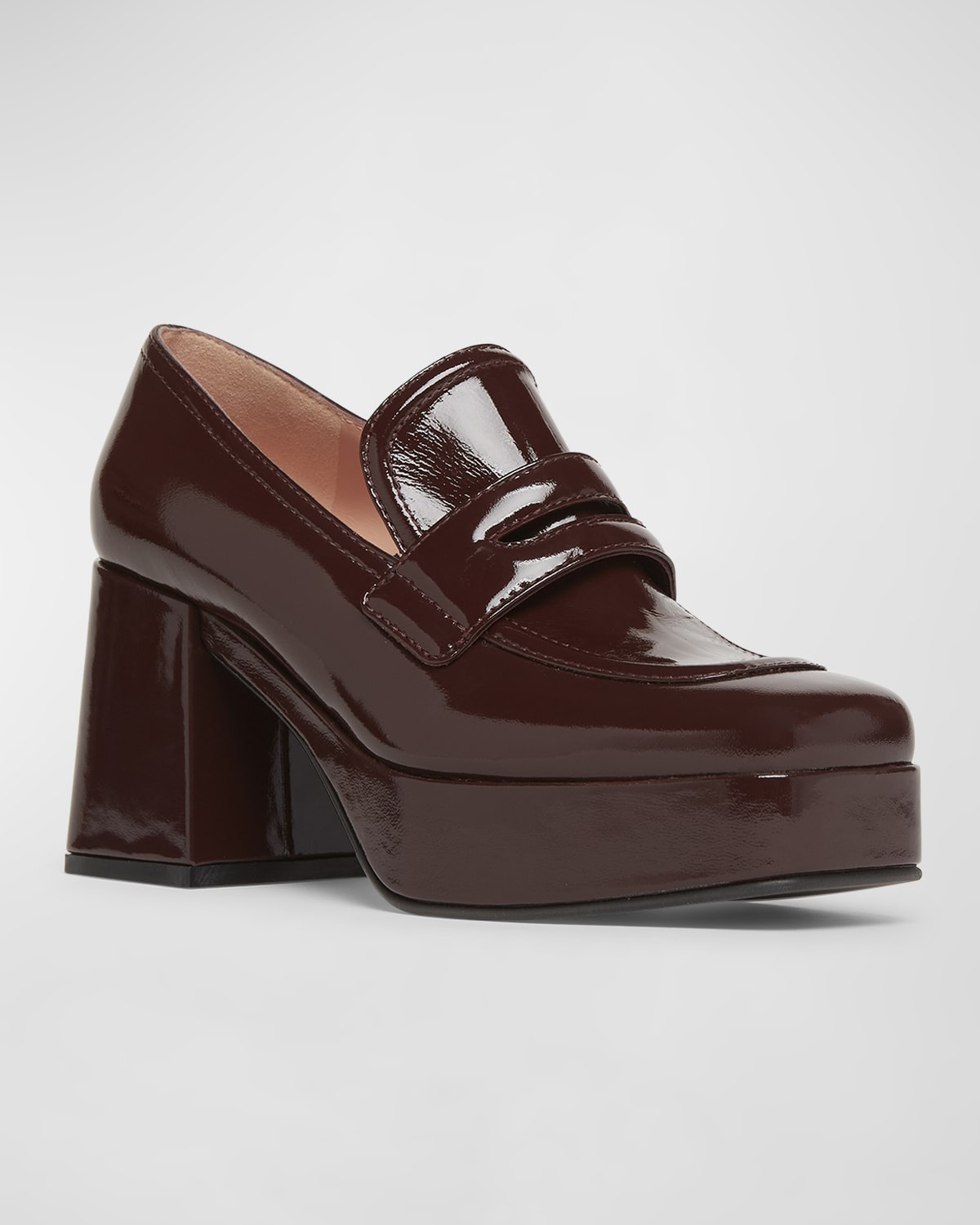 Gianvito Rossi Patent Platform Penny Loafers | neimanmarcus