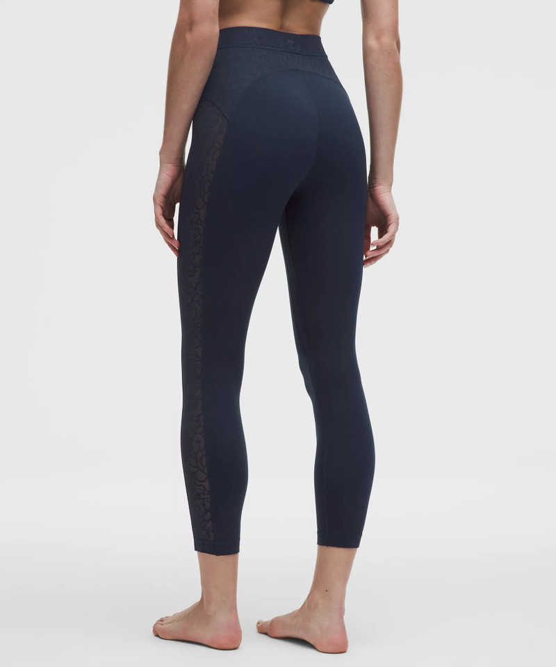 Paisley Sheer Lace Jacquard Panelled High-Rise Tight 25" 3