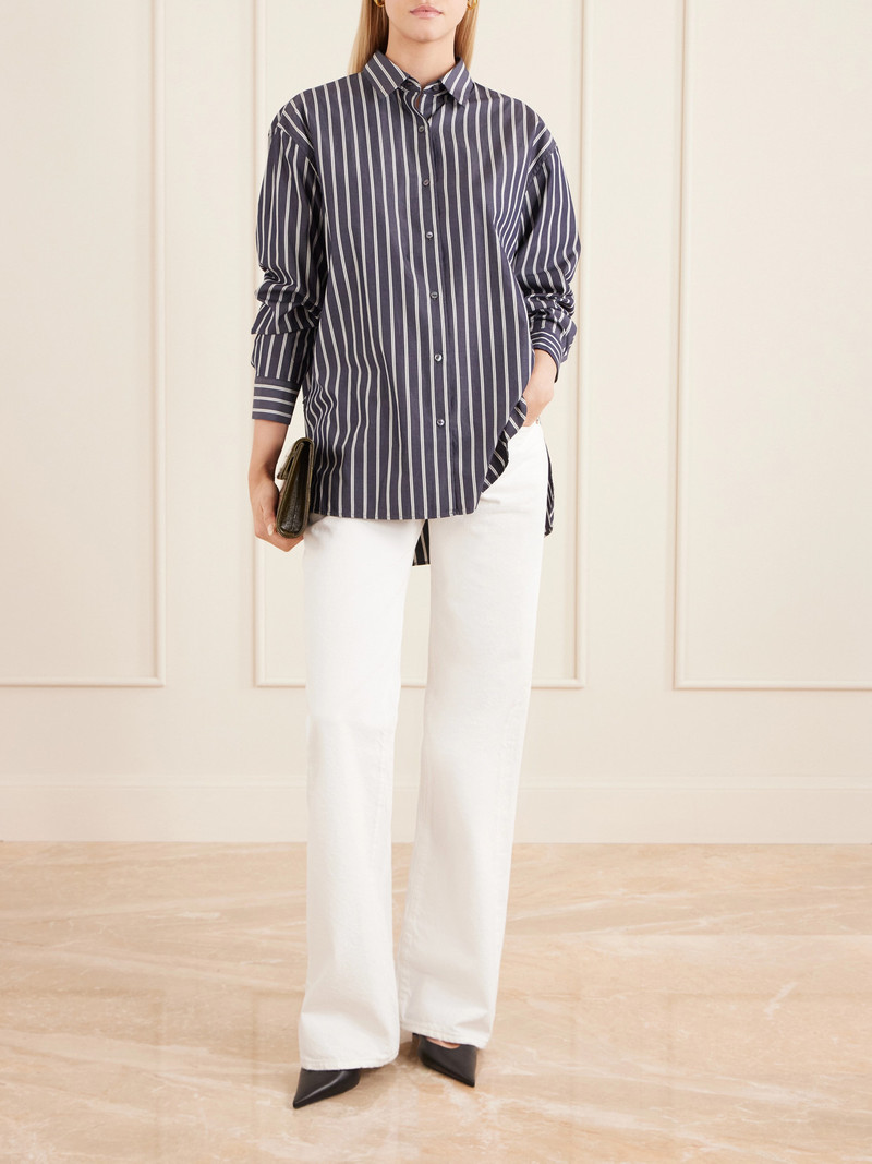 NILI LOTAN Yorke Striped Cotton Shirt outlook