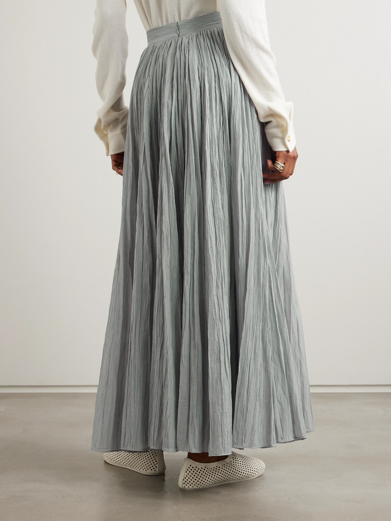 Plissé-organic Cotton-blend Maxi Skirt 3