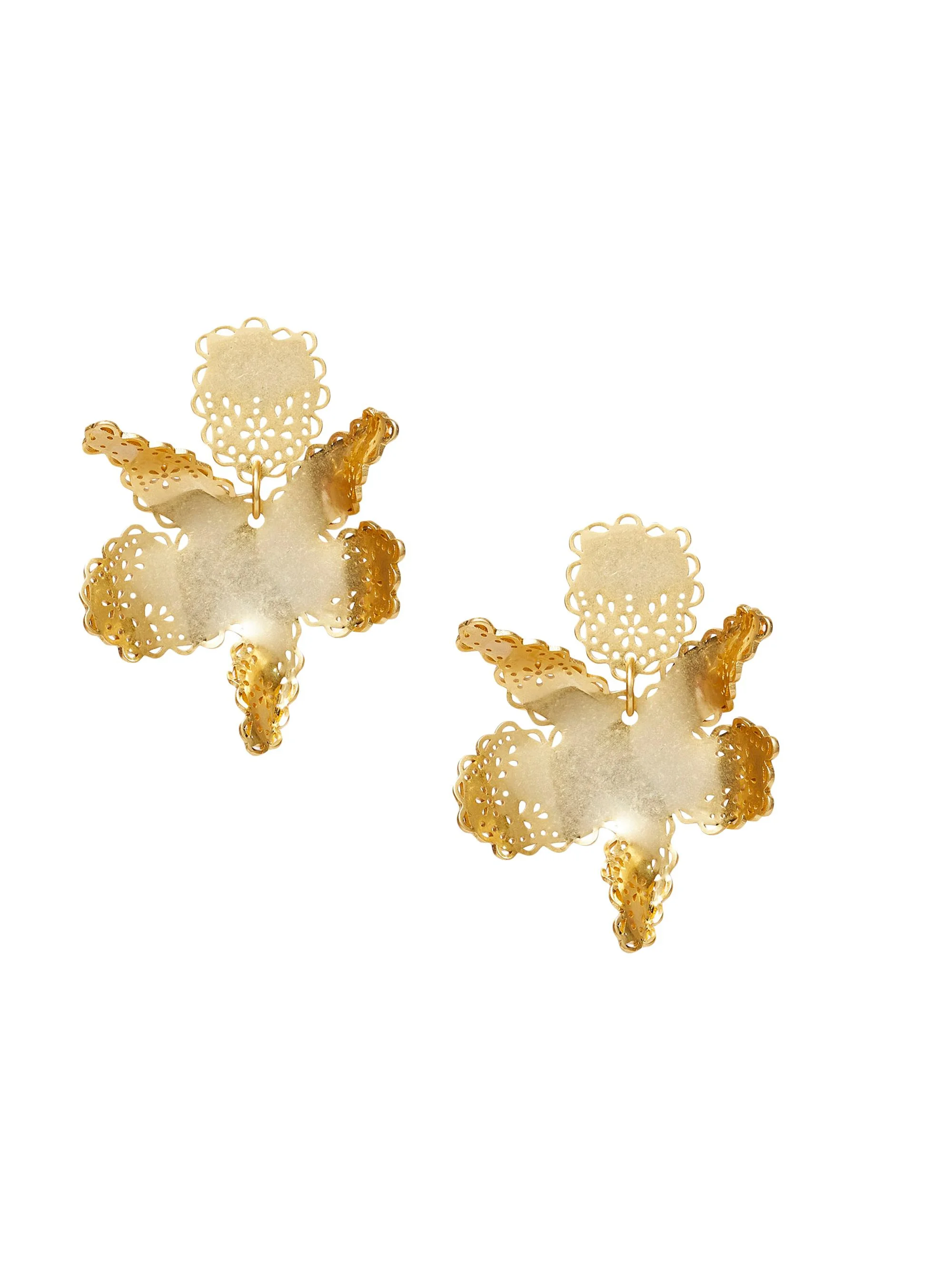 Women's Paper Lily Goldtone Drop Earrings - Gold - 1