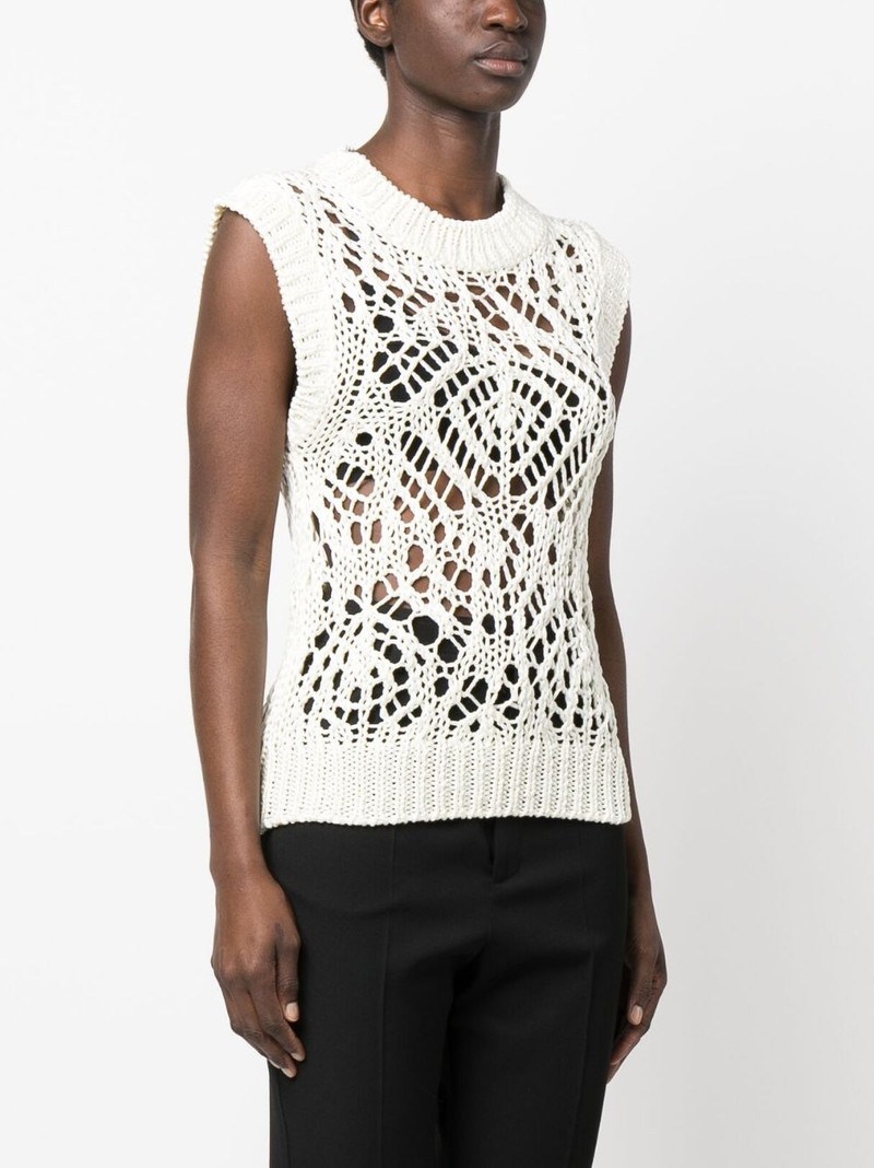 open-knit sleeveless silk top 3
