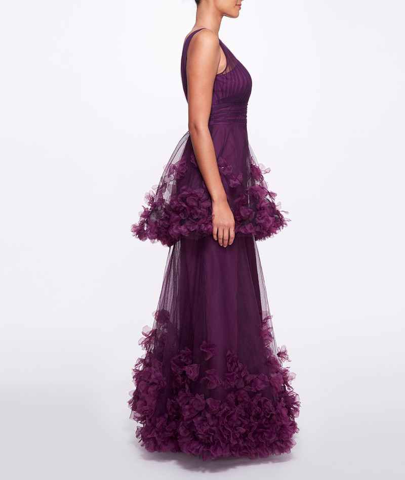 TEXTURED TIERED GOWN 3