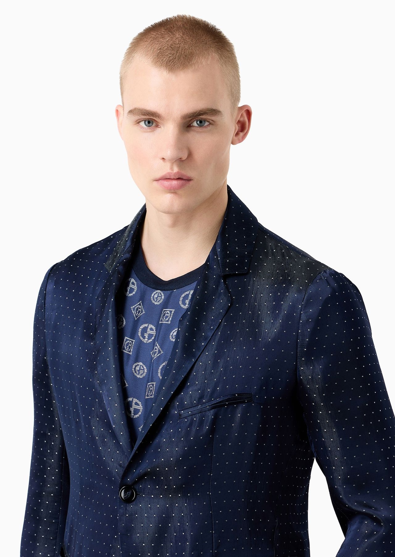 ASV jacquard viscose blend single-breasted jacket - 5