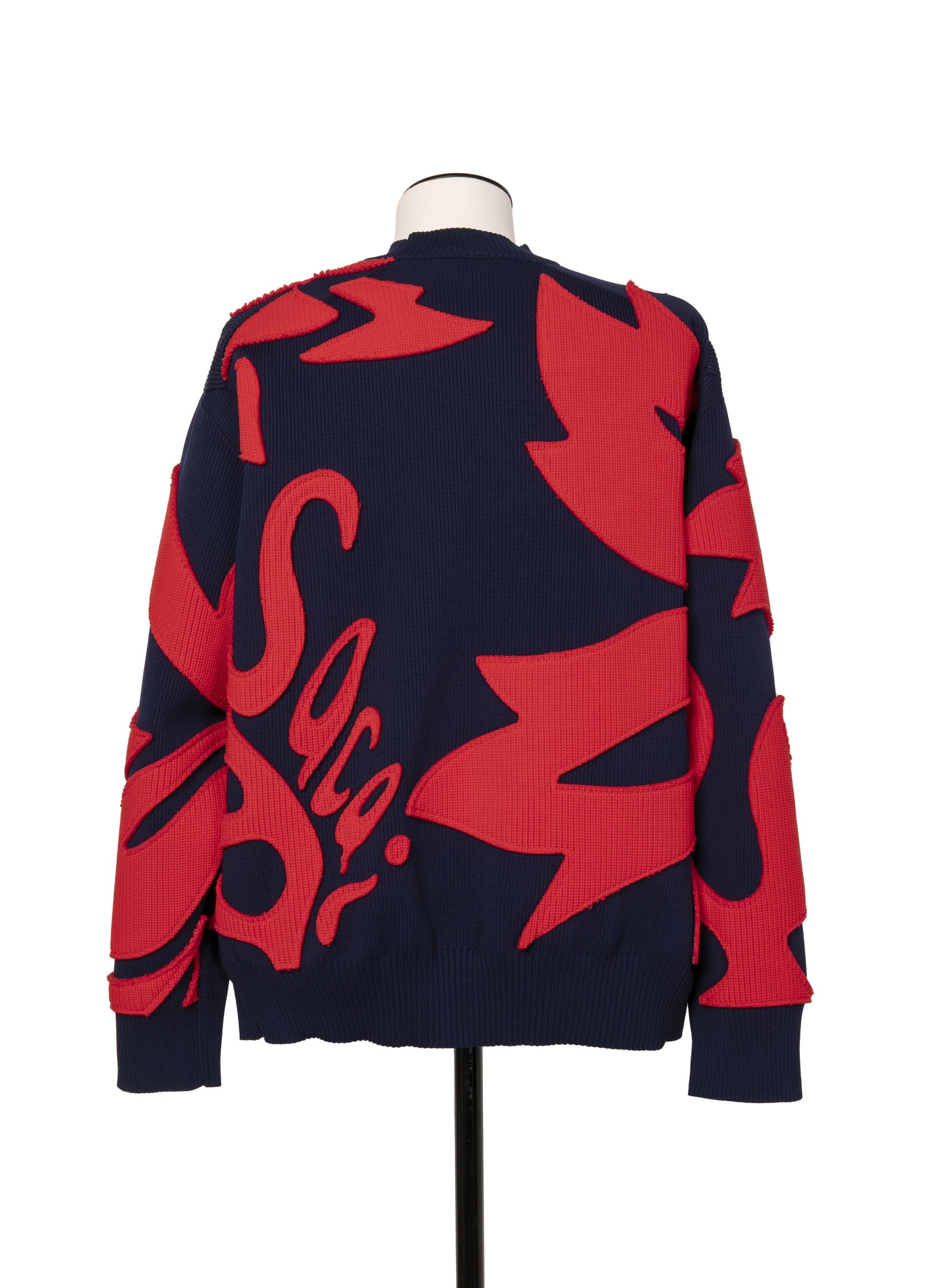 Floral Embroidered Patch Knit Pullover - 4