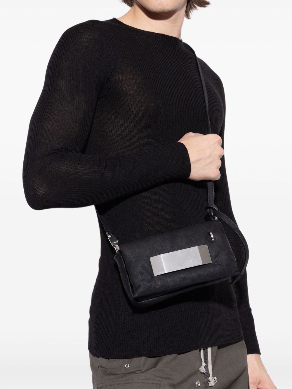 Griffin panelled leather shoulder bag - 3