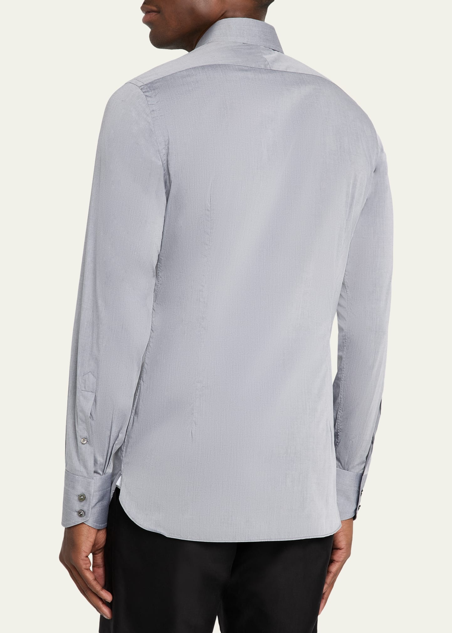 Men's Cotton Chambray Slim-Fit Dress Shirt - 3