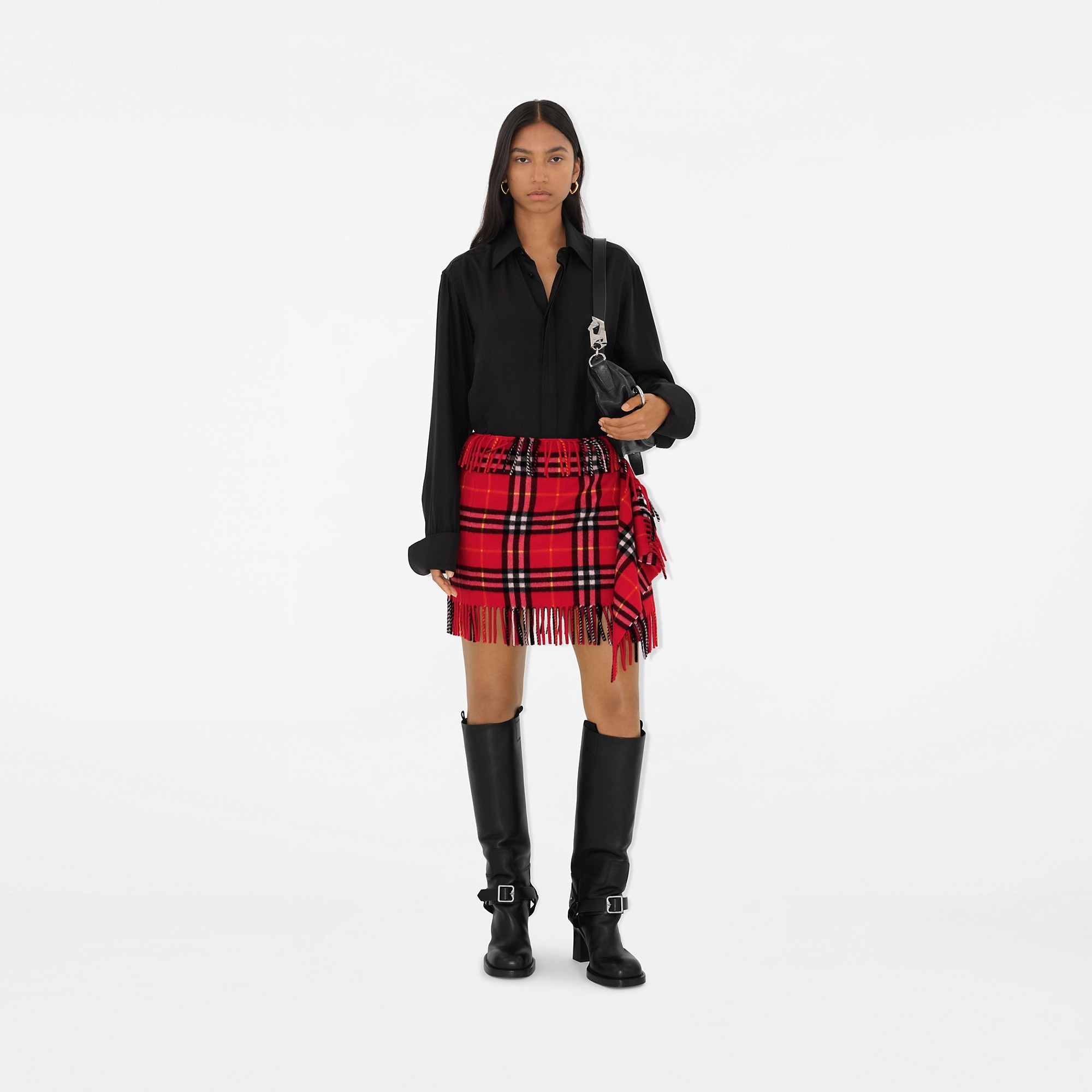 Check Wool Cashmere Mini Kilt - 2