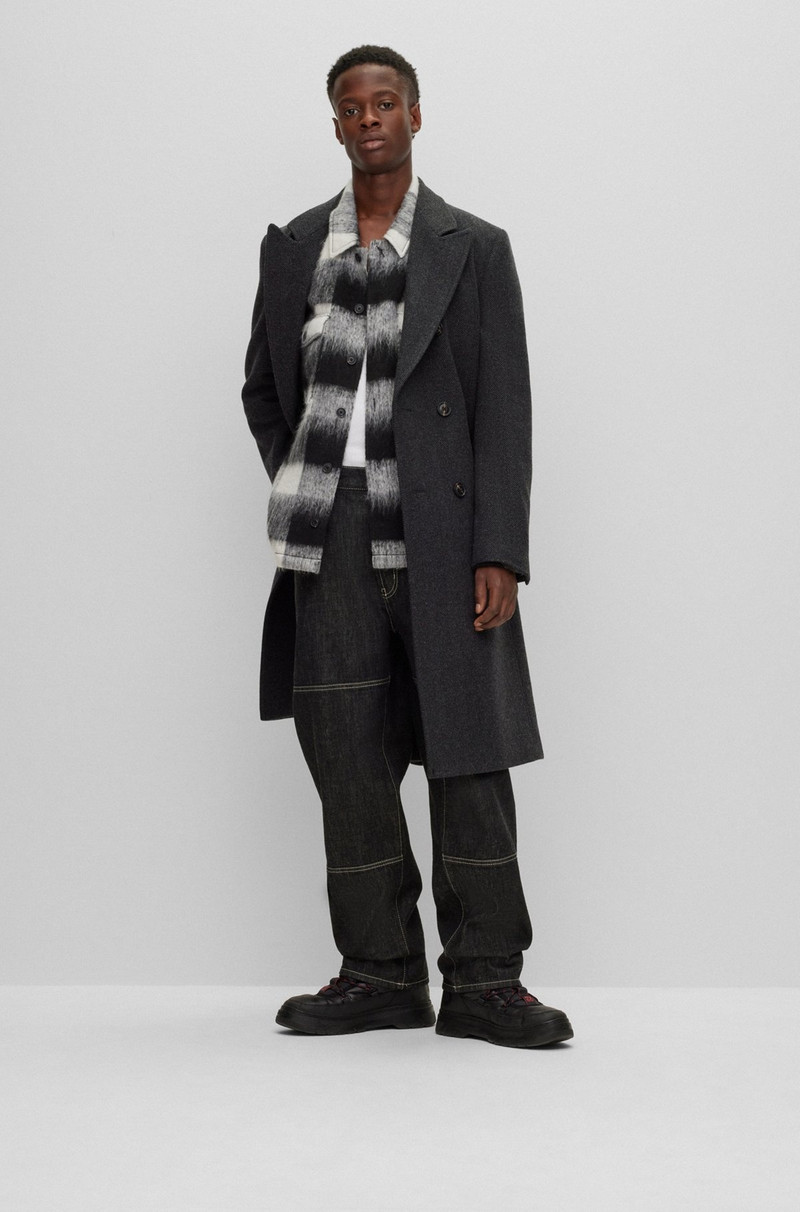 HUGO OVERSIZE-FIT OVERSHIRT IN GLEN-CHECK WOOL-EFFECT FABRIC outlook