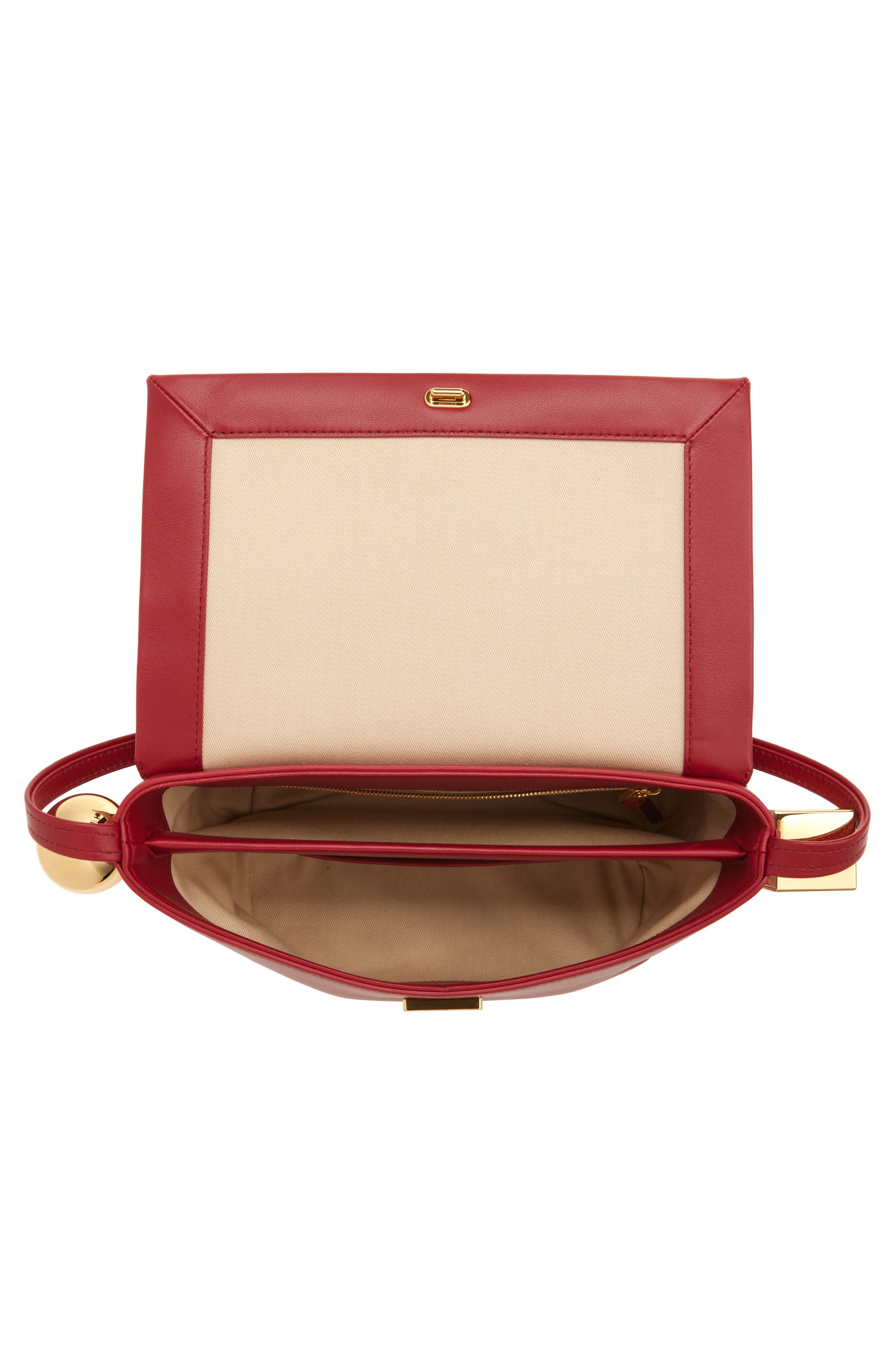Jacquemus Le Rond Carré Leather Shoulder Bag in Dark Red 480 at Nordstrom - 5