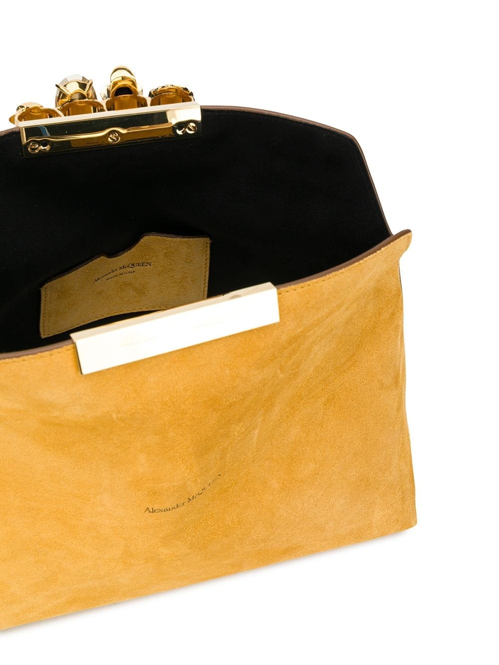 four-ring suede clutch bag - 5