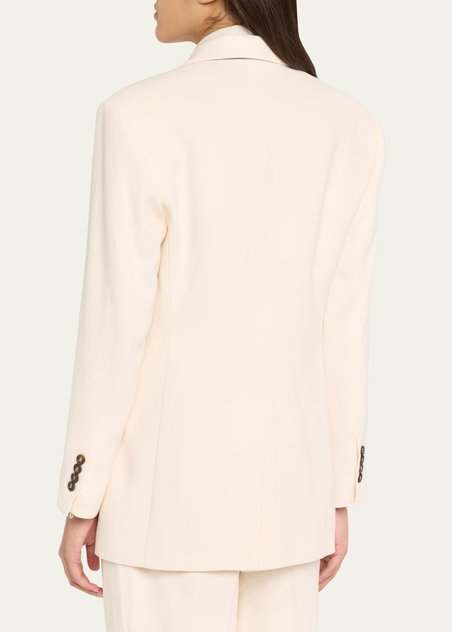 Diagonal Button-Front Viscose Blazer - 3