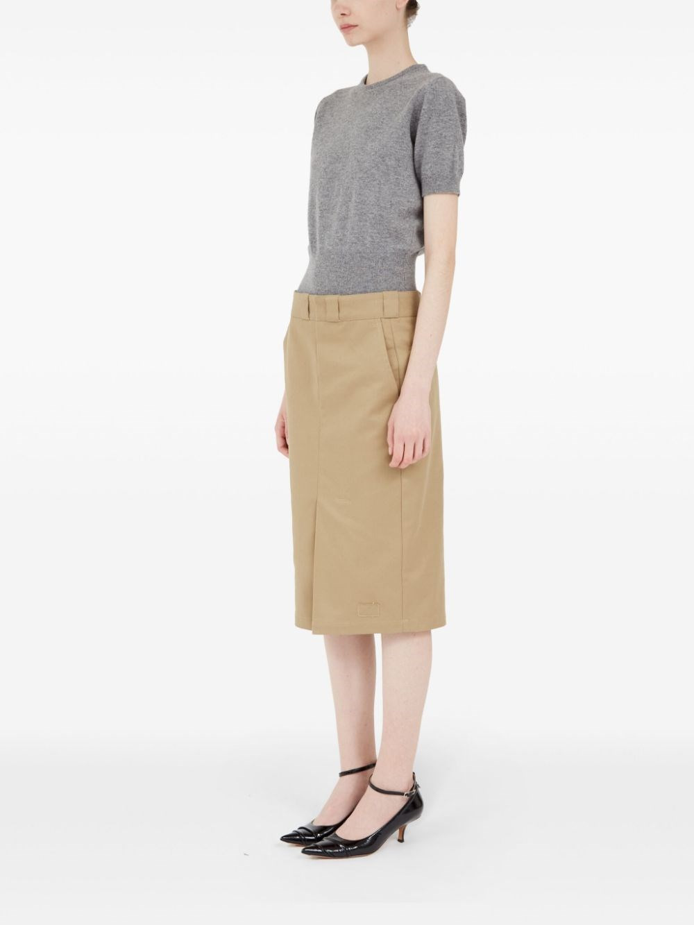 Cotton blend midi skirt - 4