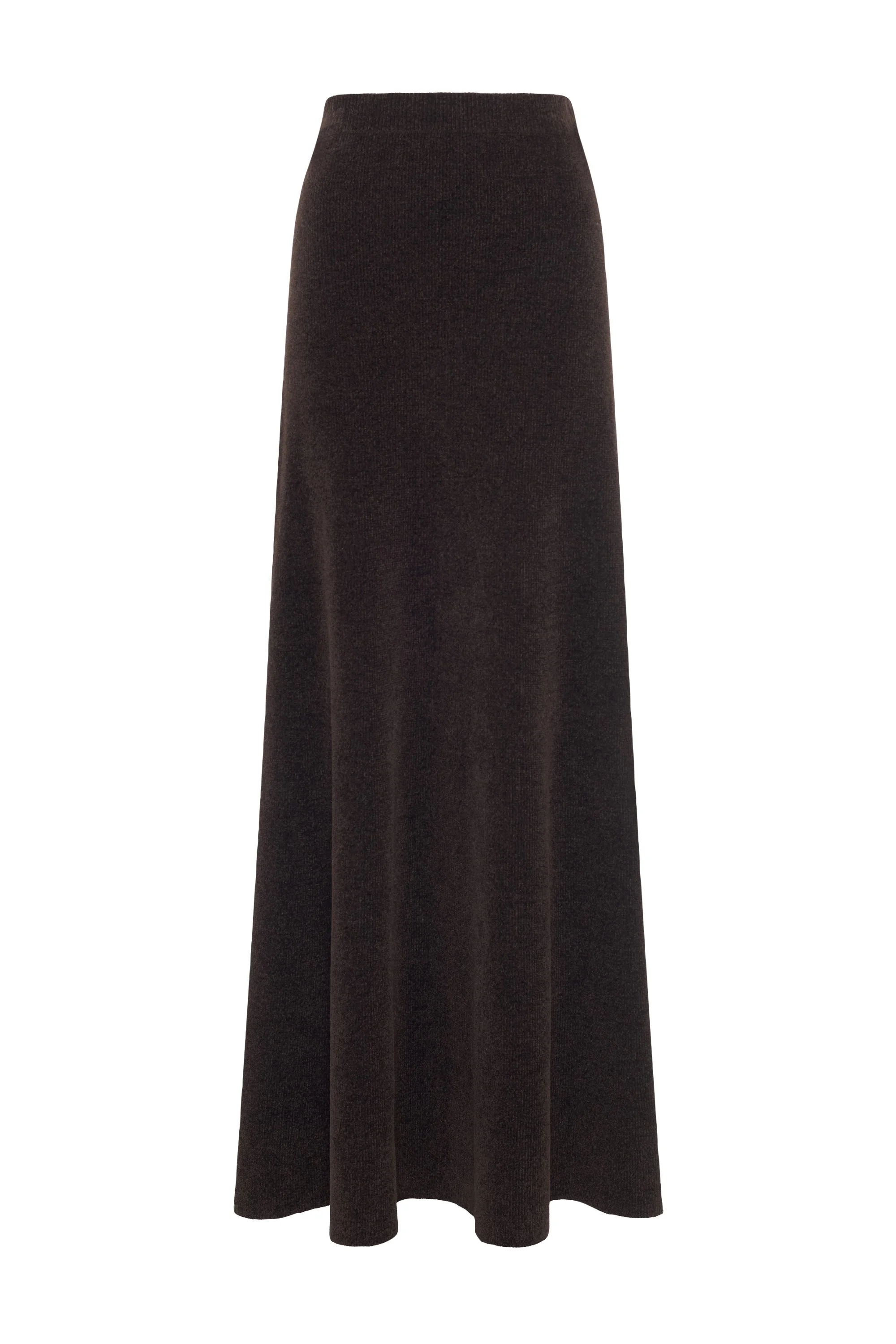 Muir Knit Skirt in Chocolate Silk - 1