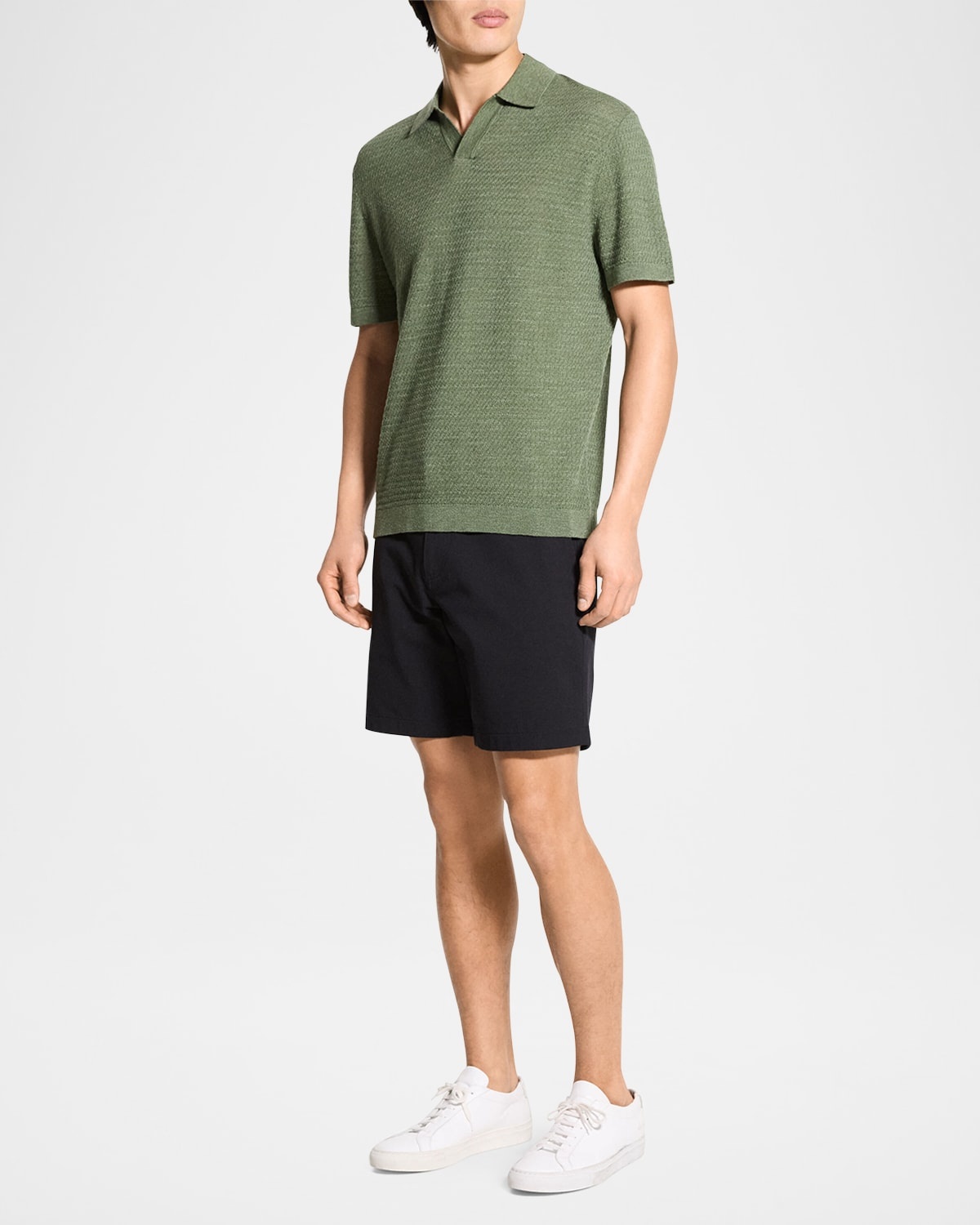 Men's Brenan Knit Short-Sleeve Johnny Collar Polo Sweater - 2