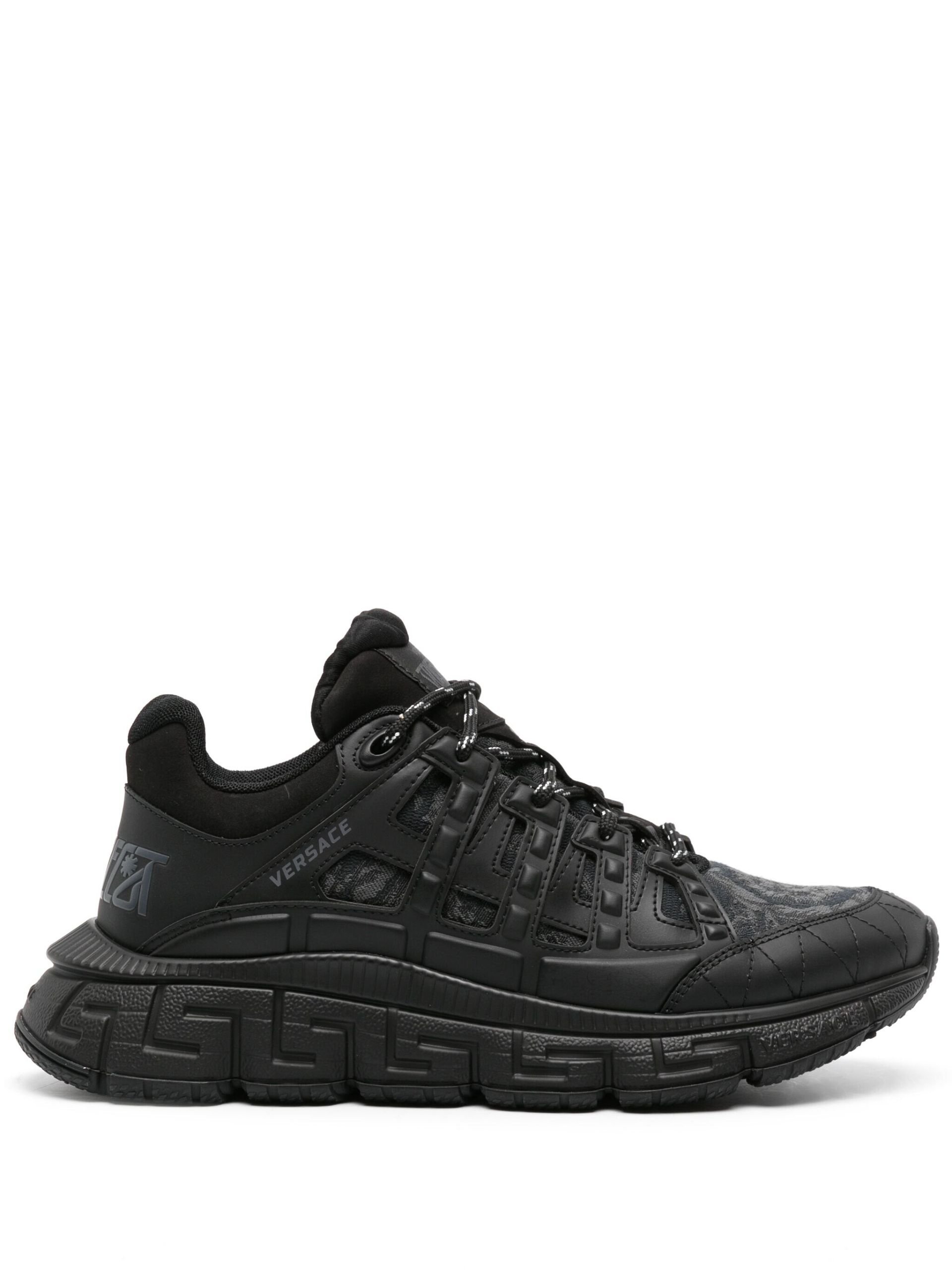 Black Trigreca Barocco-Jacquard Sneakers - 1