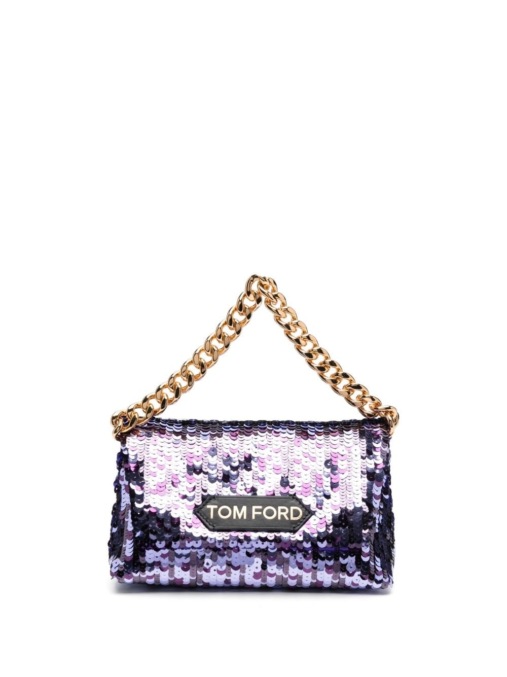 logo-patch sequinned mini bag - 1