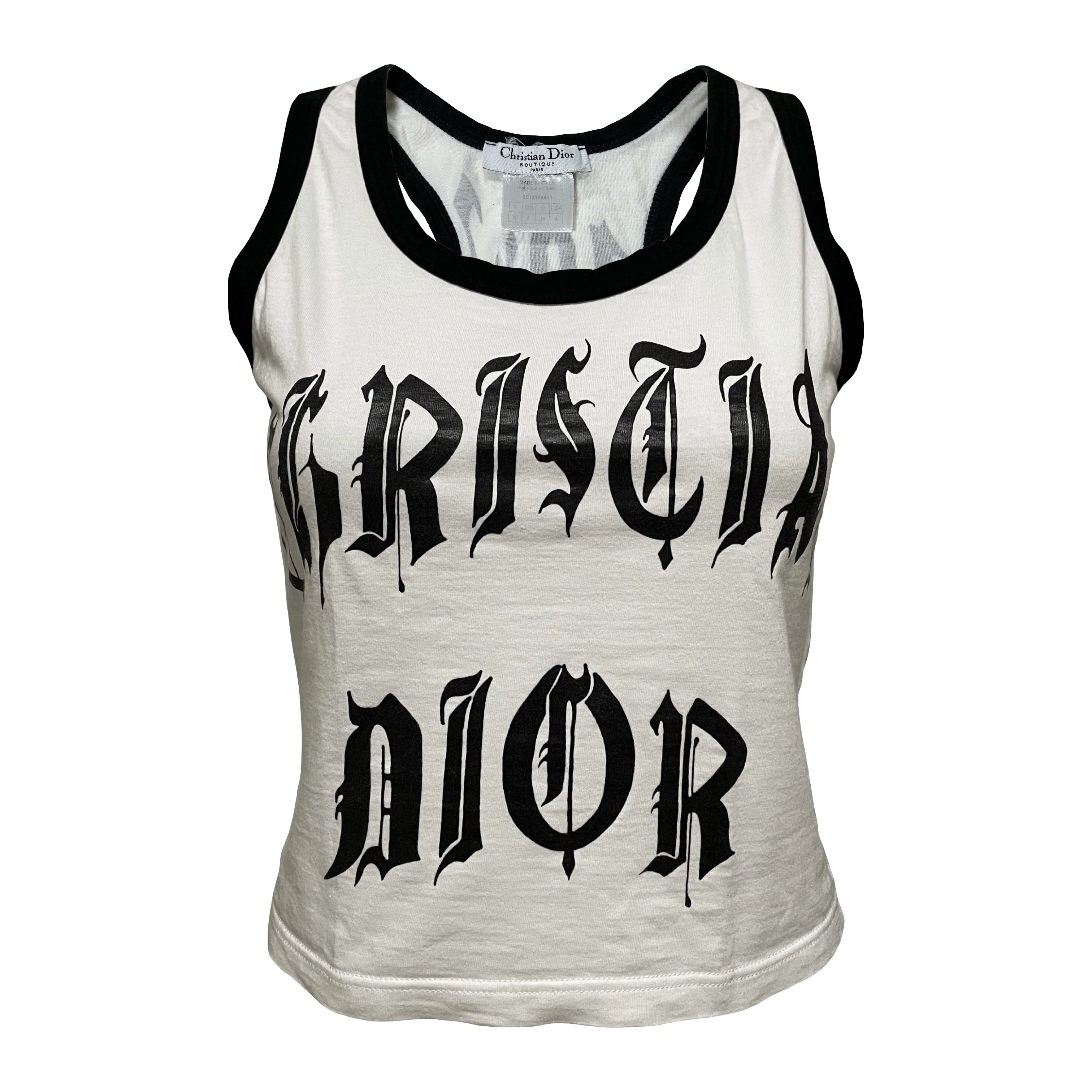 CHRISTIAN DIOR Spring Summer 2002 Gothic Logo Tank Top - 1