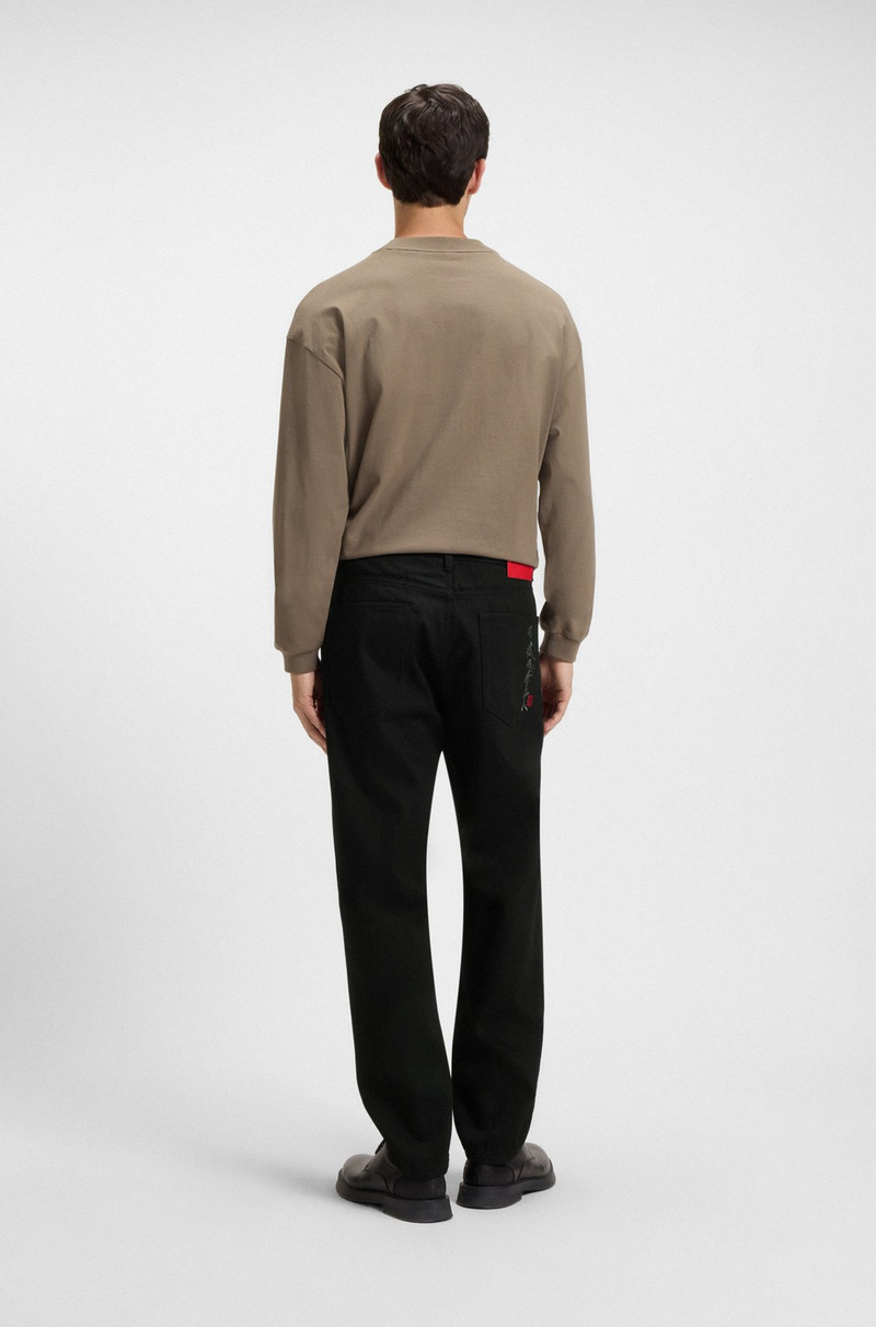 BLACK TAPERED-FIT JEANS IN JAPANESE DENIM 4